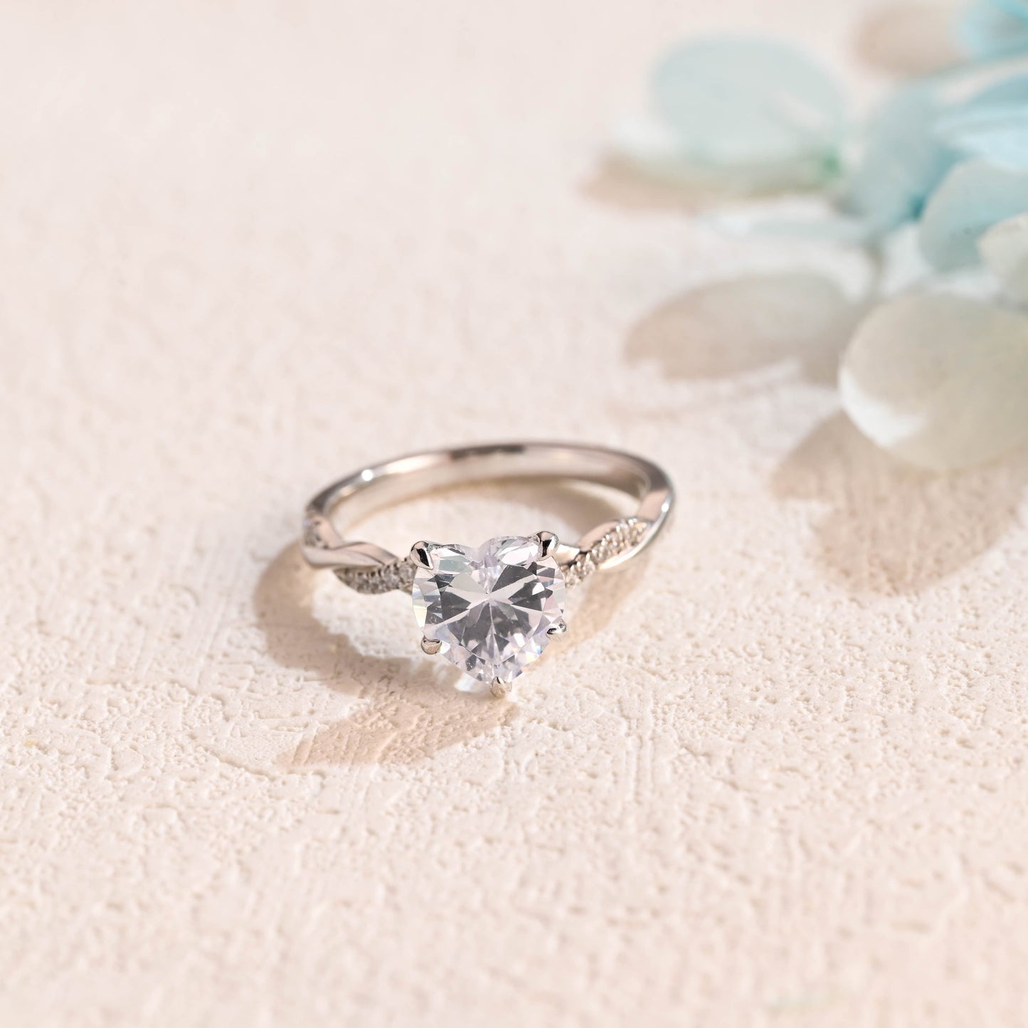 CausYou Heart cut moissanite engagement ring Solid Gold Heart Cut Moissanite Engagement Ring, Promise Ring, Proposal Ring, Gift for Women Wife