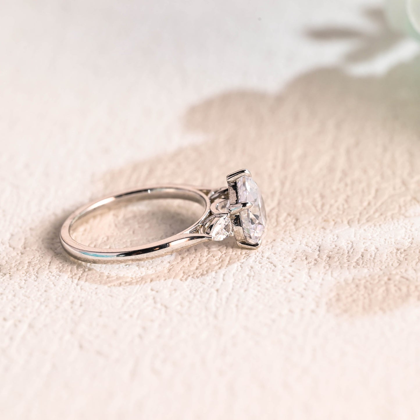 CausYou Heart cut moissanite engagement ring Solid Gold Heart Cut Moissanite Engagement Ring, Three Stone Promise Ring, Gift for Women Wife