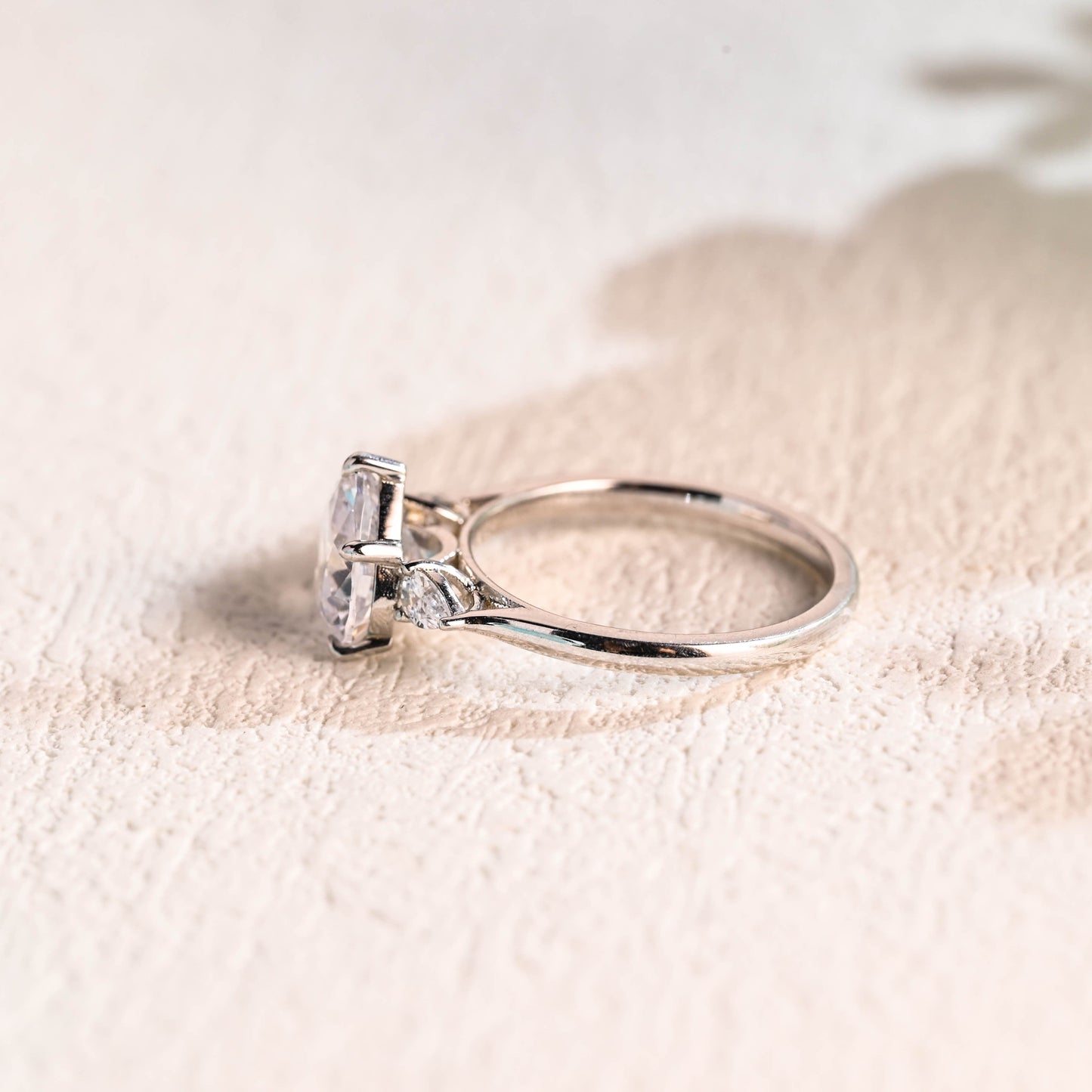 CausYou Heart cut moissanite engagement ring Solid Gold Heart Cut Moissanite Engagement Ring, Three Stone Promise Ring, Gift for Women Wife