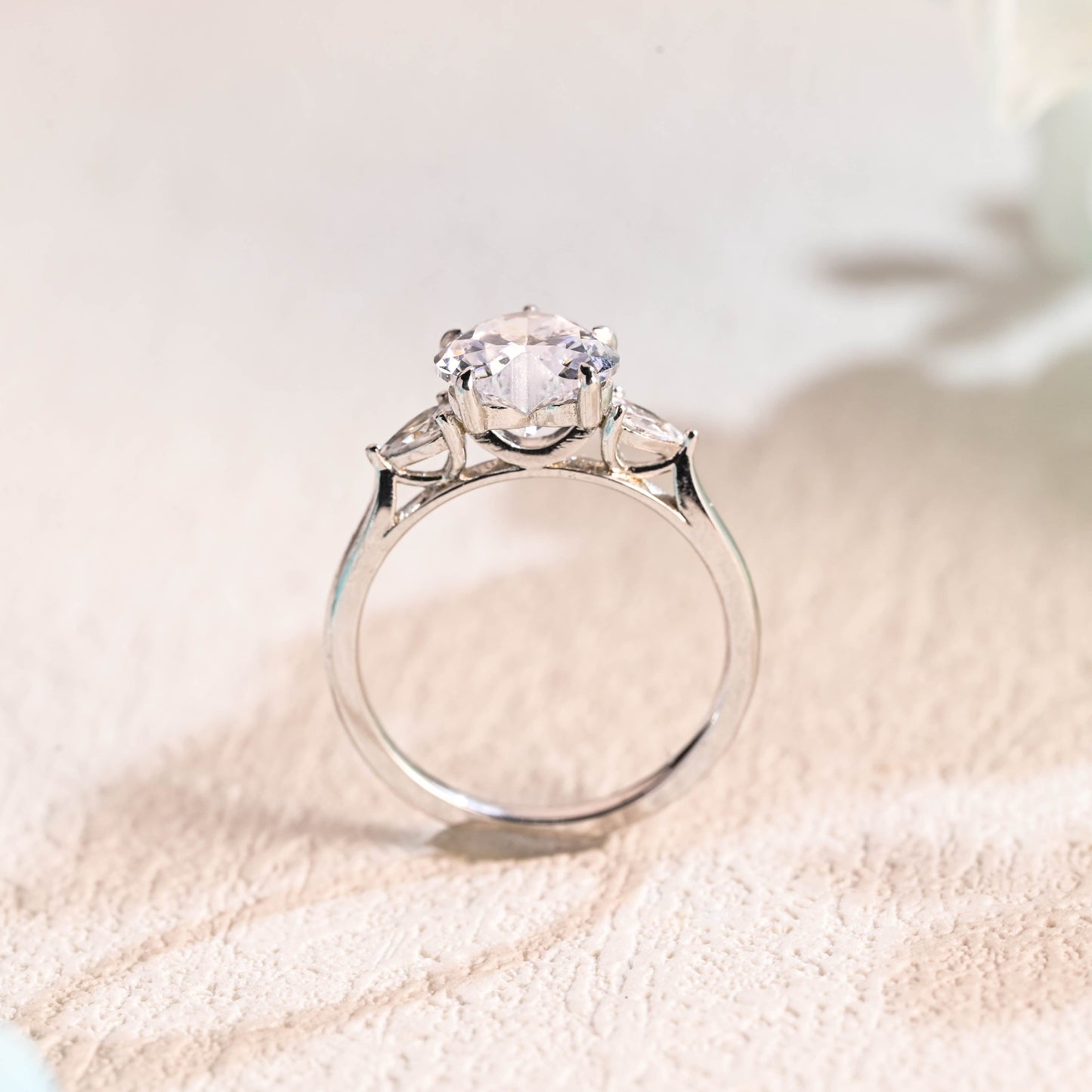 CausYou Heart cut moissanite engagement ring Solid Gold Heart Cut Moissanite Engagement Ring, Three Stone Promise Ring, Gift for Women Wife