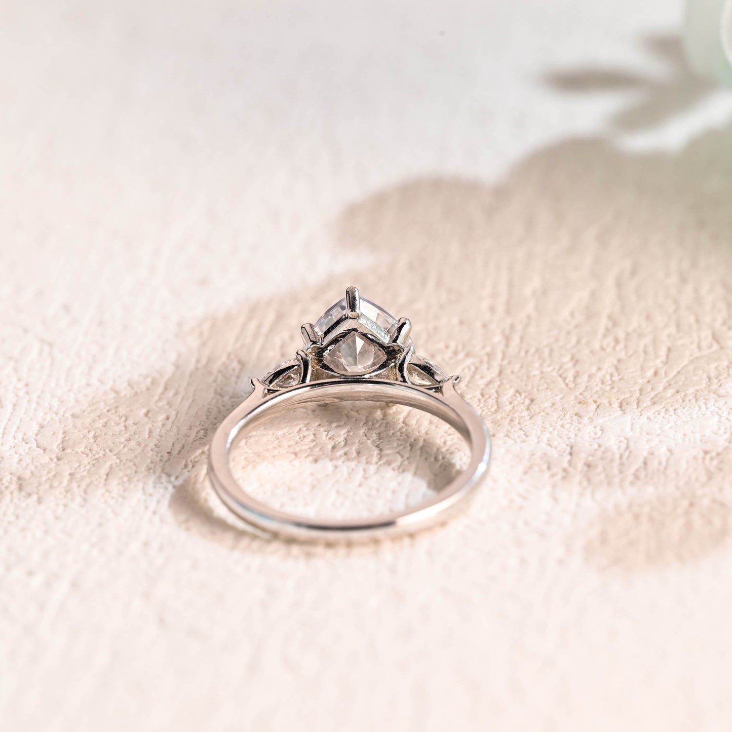 CausYou Heart cut moissanite engagement ring Solid Gold Heart Cut Moissanite Engagement Ring, Three Stone Promise Ring, Gift for Women Wife