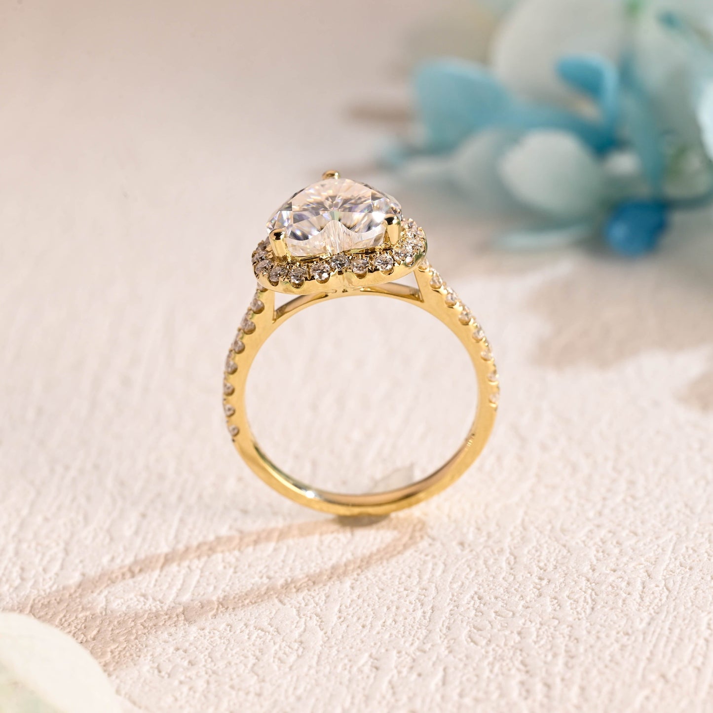CausYou Heart cut moissanite engagement ring Solid Gold Heart Cut Moissanite Engagement Ring, Wedding Ring, Promise Ring, Gift for Women, Wife
