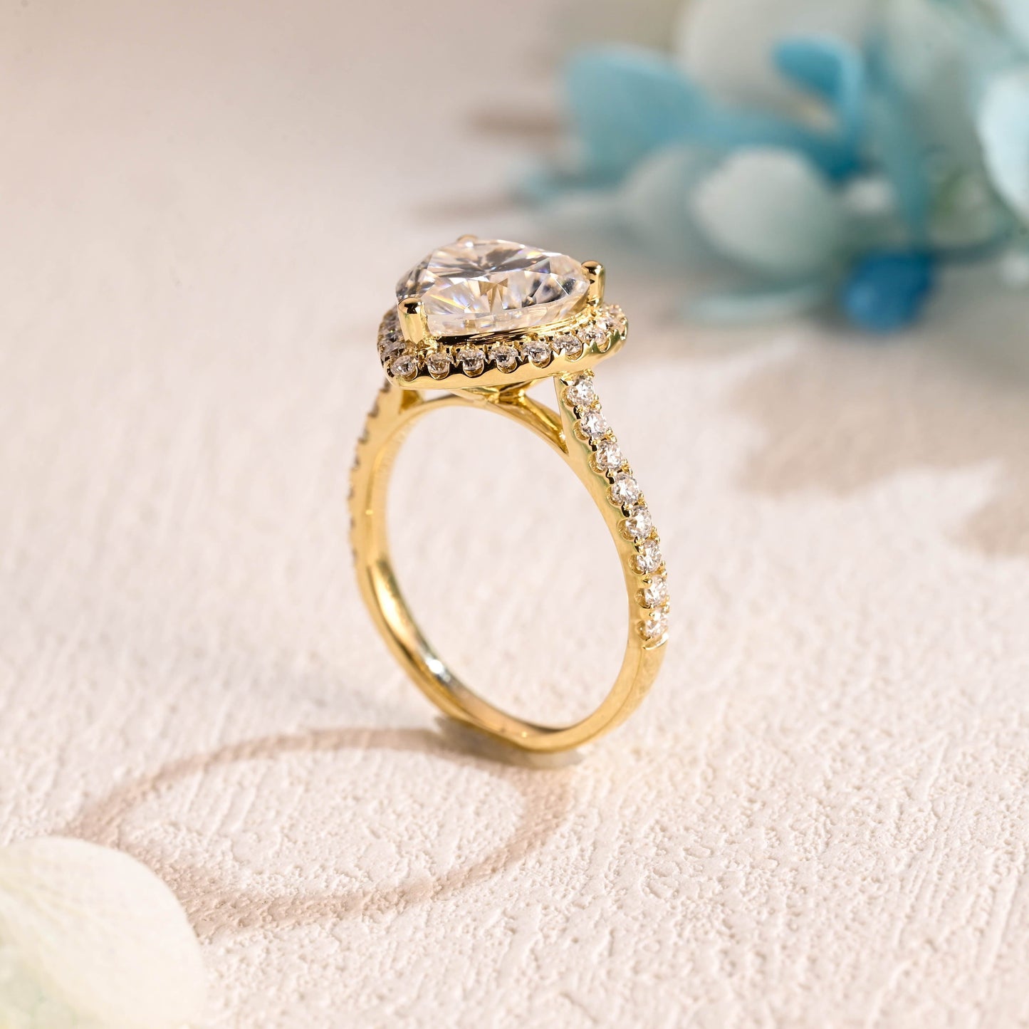 CausYou Heart cut moissanite engagement ring Solid Gold Heart Cut Moissanite Engagement Ring, Wedding Ring, Promise Ring, Gift for Women, Wife