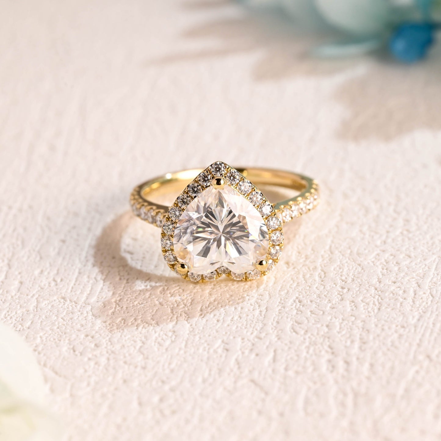 CausYou Heart cut moissanite engagement ring Solid Gold Heart Cut Moissanite Engagement Ring, Wedding Ring, Promise Ring, Gift for Women, Wife