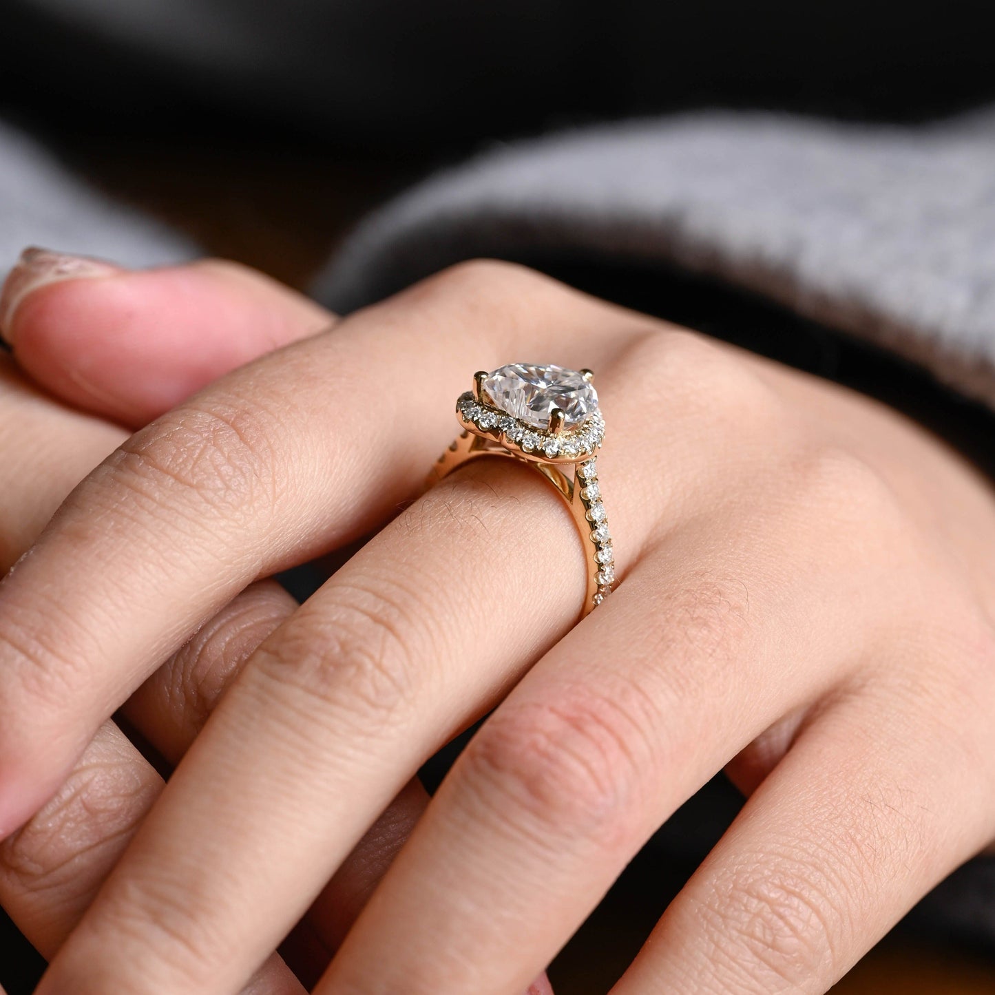 CausYou Heart cut moissanite engagement ring Solid Gold Heart Cut Moissanite Engagement Ring, Wedding Ring, Promise Ring, Gift for Women, Wife