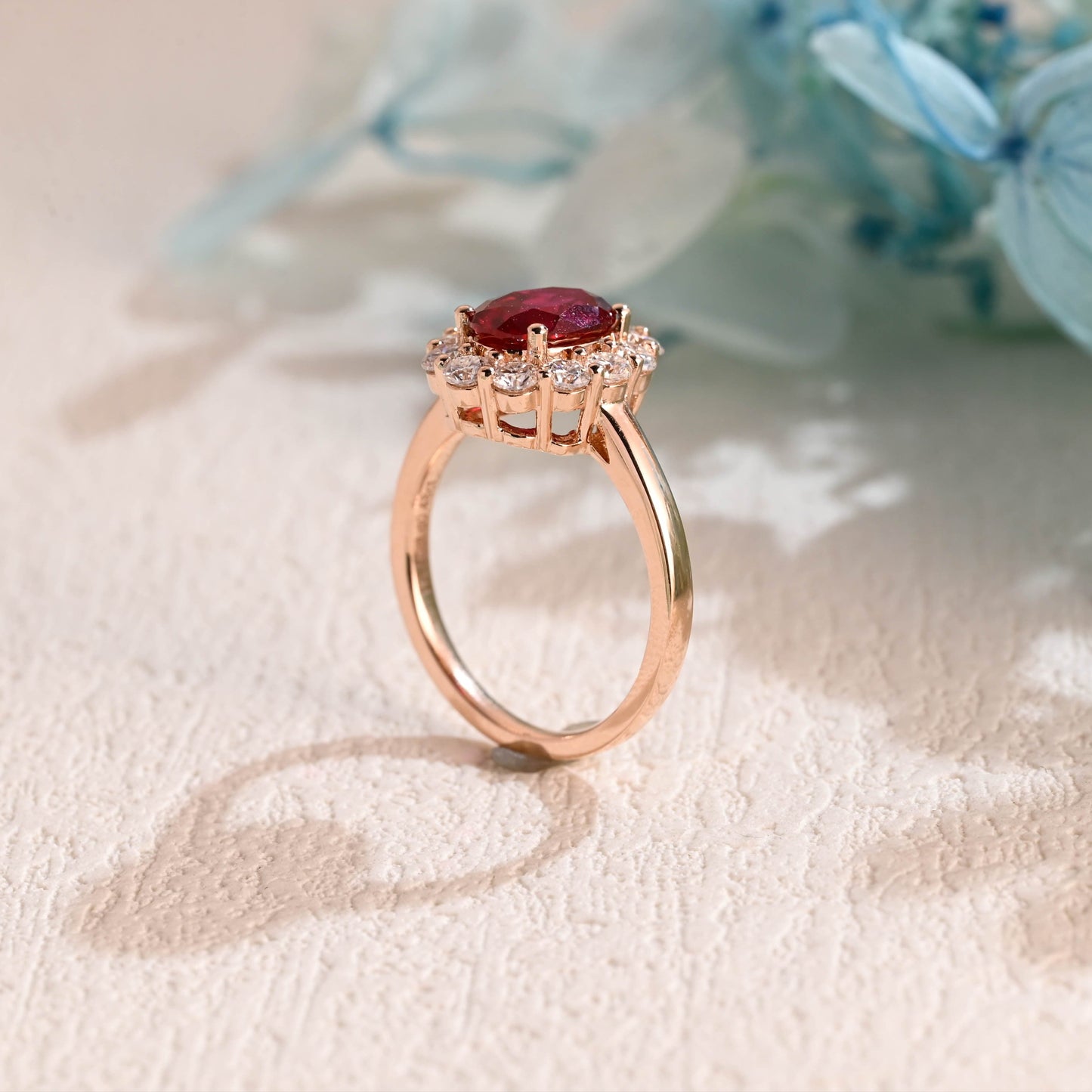 CausYou lab grown ruby engagement ring Solid Gold Oval Cut Lab Grown Ruby Engagement Ring, Promise Ring, Gift for Women Wife