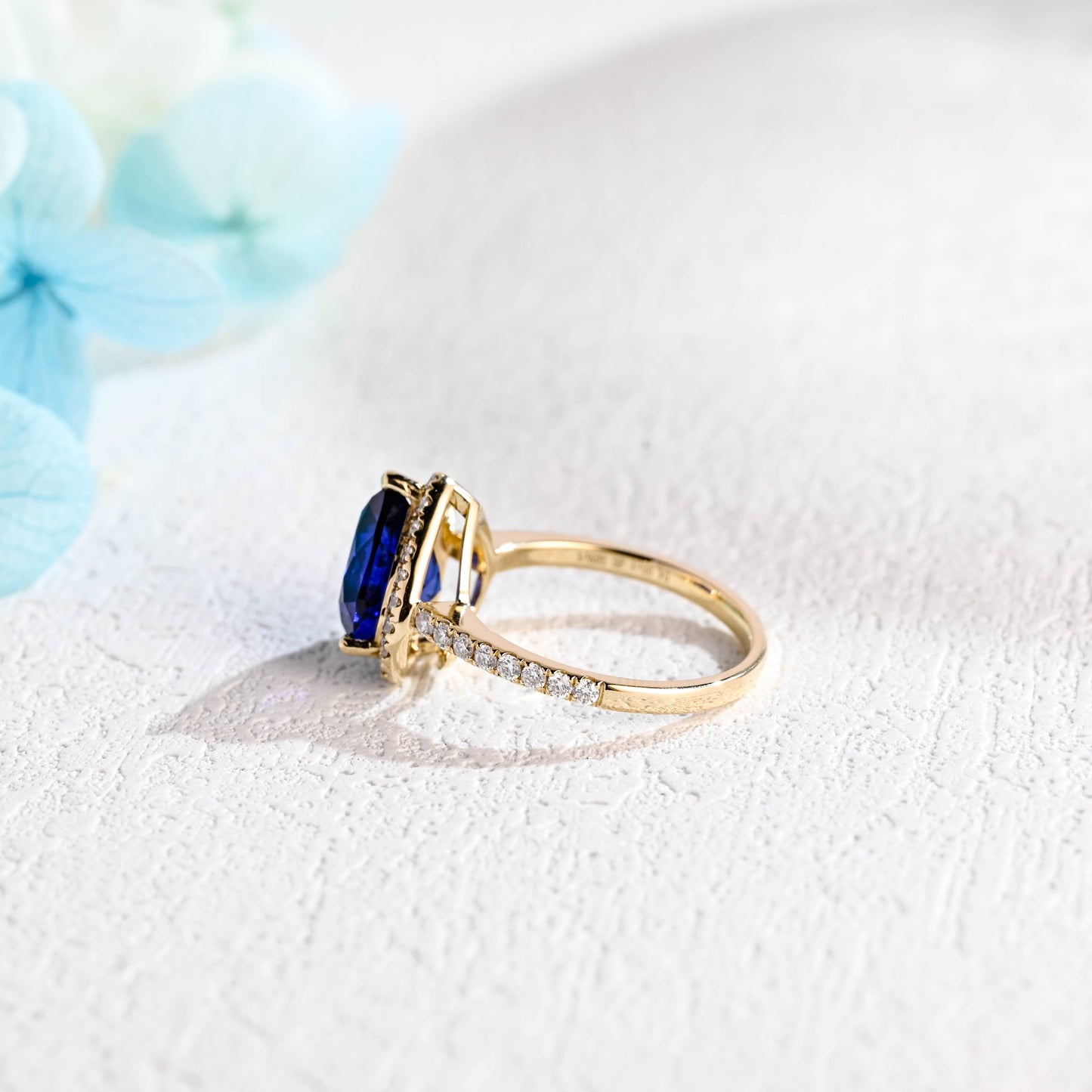 CausYou lab grown sapphire engagement ring Solid Gold Heart Cut Lab-grown Sapphire Engagement Ring, Promise Ring, Gift for Women, Wife