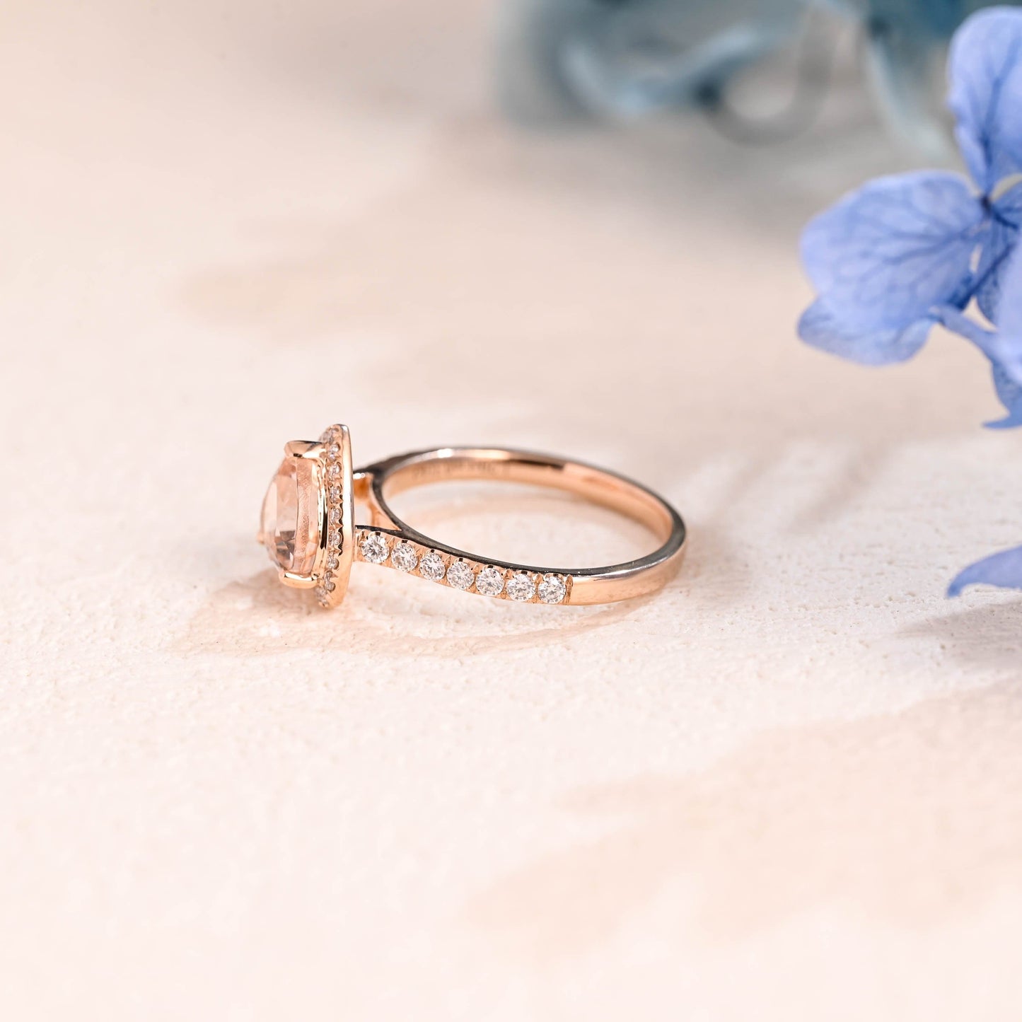 CausYou lab grown sapphire engagement ring Solid Gold Heart Cut Lab Pink Sapphire Engagement Ring Cathedral Ring