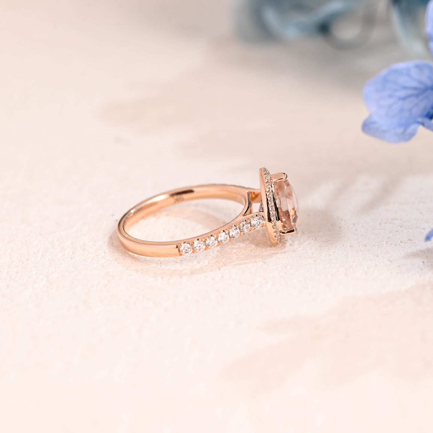 CausYou lab grown sapphire engagement ring Solid Gold Heart Cut Lab Pink Sapphire Engagement Ring Cathedral Ring