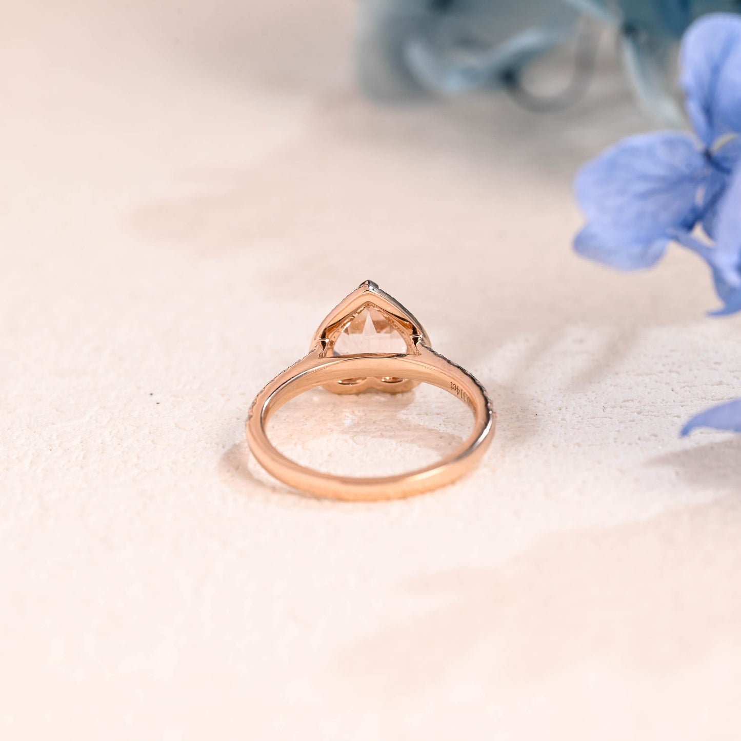 CausYou lab grown sapphire engagement ring Solid Gold Heart Cut Lab Pink Sapphire Engagement Ring Cathedral Ring