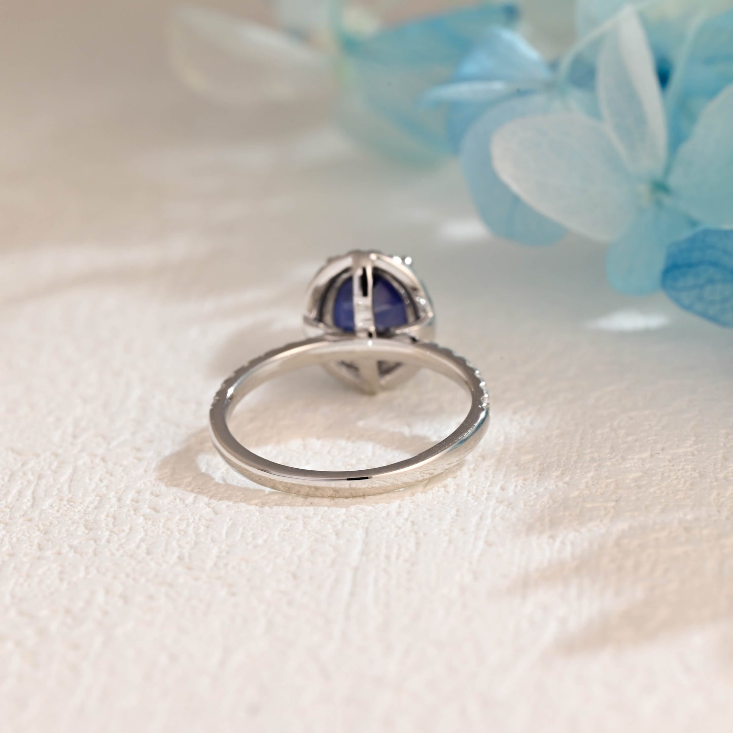 CausYou lab grown sapphire engagement ring Solid Gold Oval Cut Lab Grown Sapphire Engagement Ring, Promise Ring, Gift for Women Wife