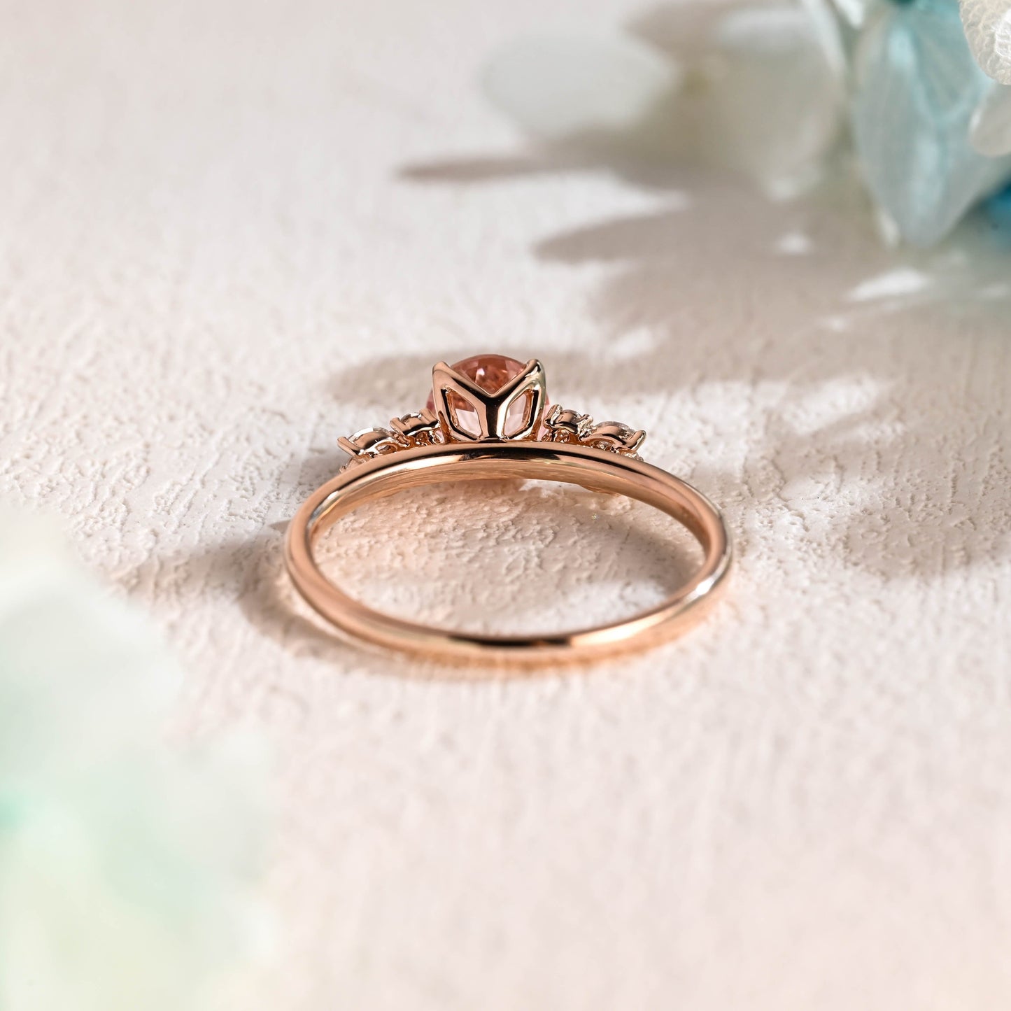 CausYou lab grown sapphire engagement ring Solid Gold Round Cut Lab Grown Pink Sapphire Engagement Ring, Wedding Ring, Promise Ring, Gift for Women, Wife