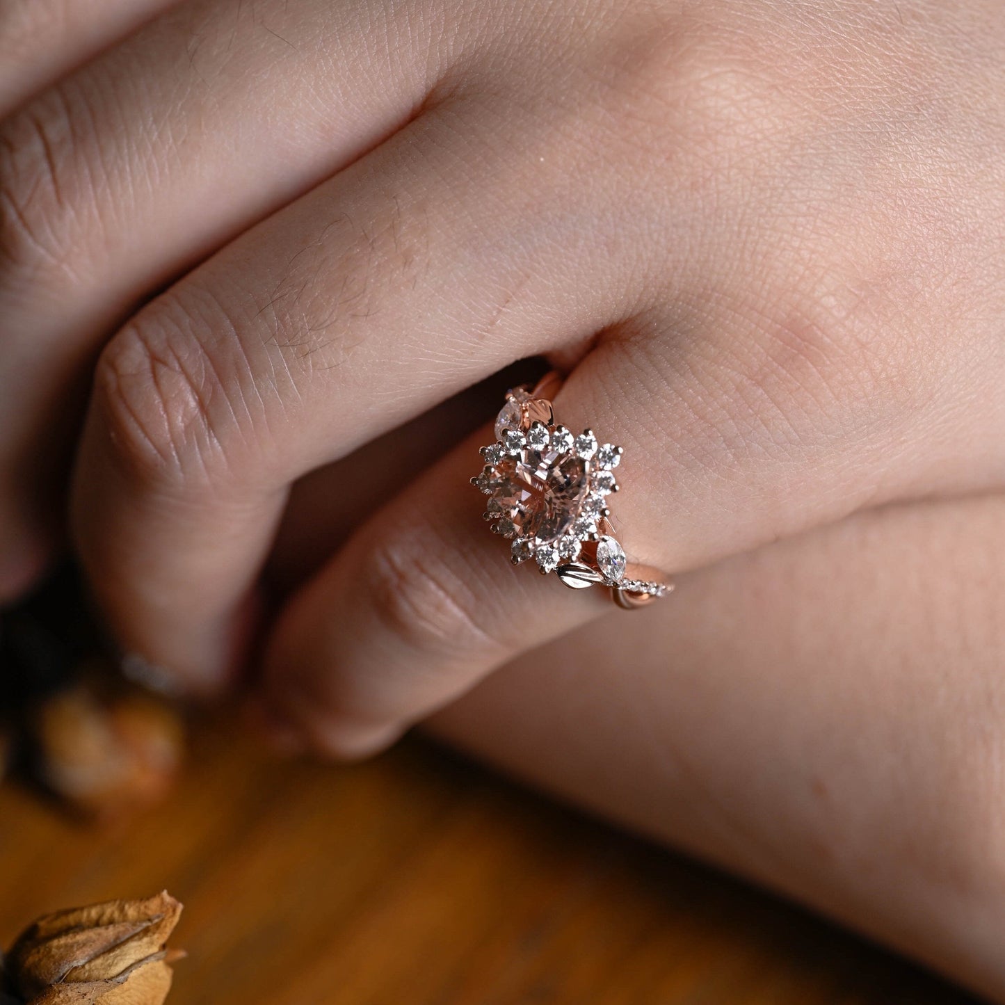 CausYou lab grown sapphire engagement ring Solid Gold Split Shank Heart Cut Pink Lab Grown Sapphire Ring