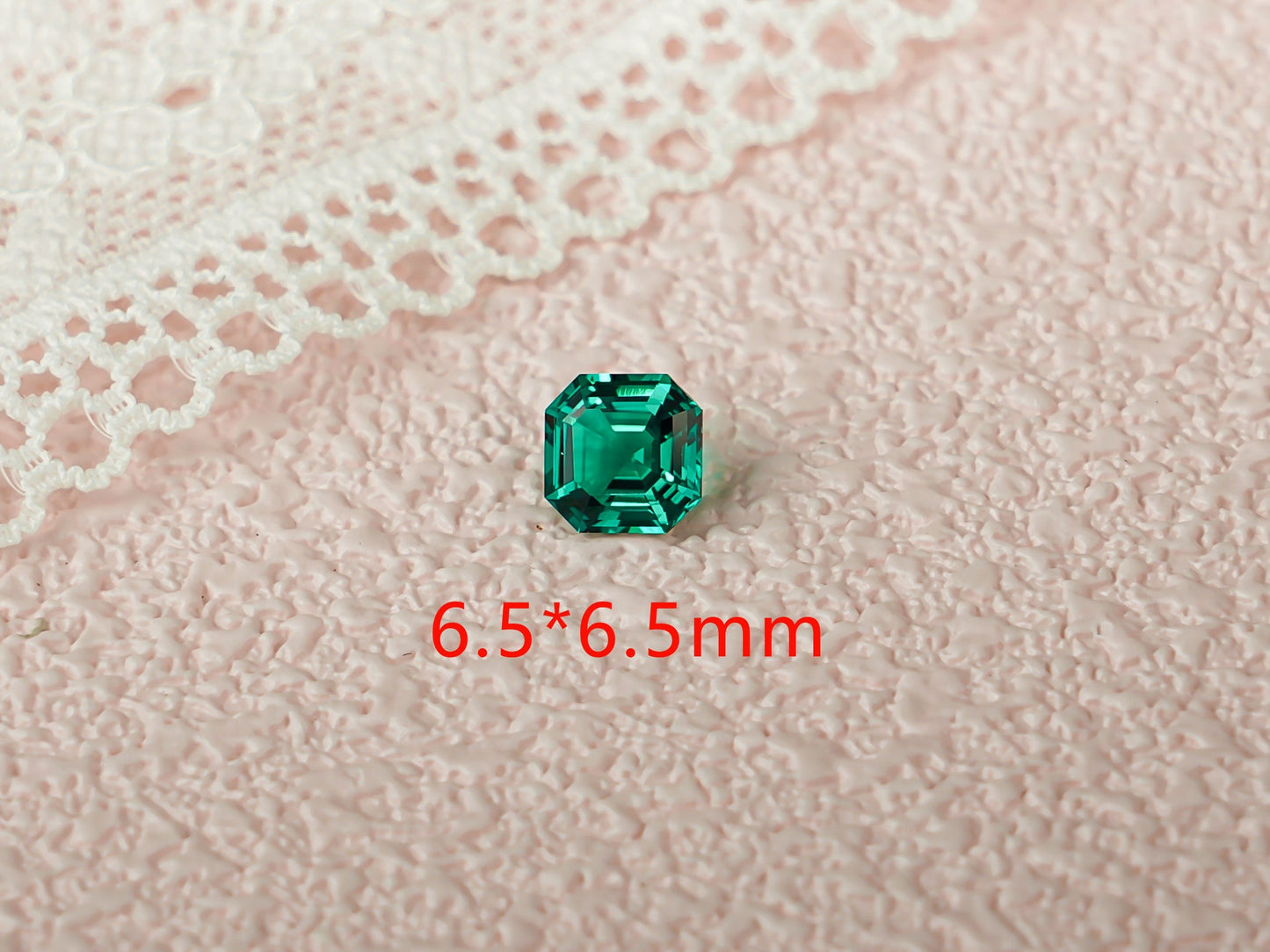 CausYou Loose Stone Asscher Cut Lab Grown Emerald Loose Stone for Jewelry Making