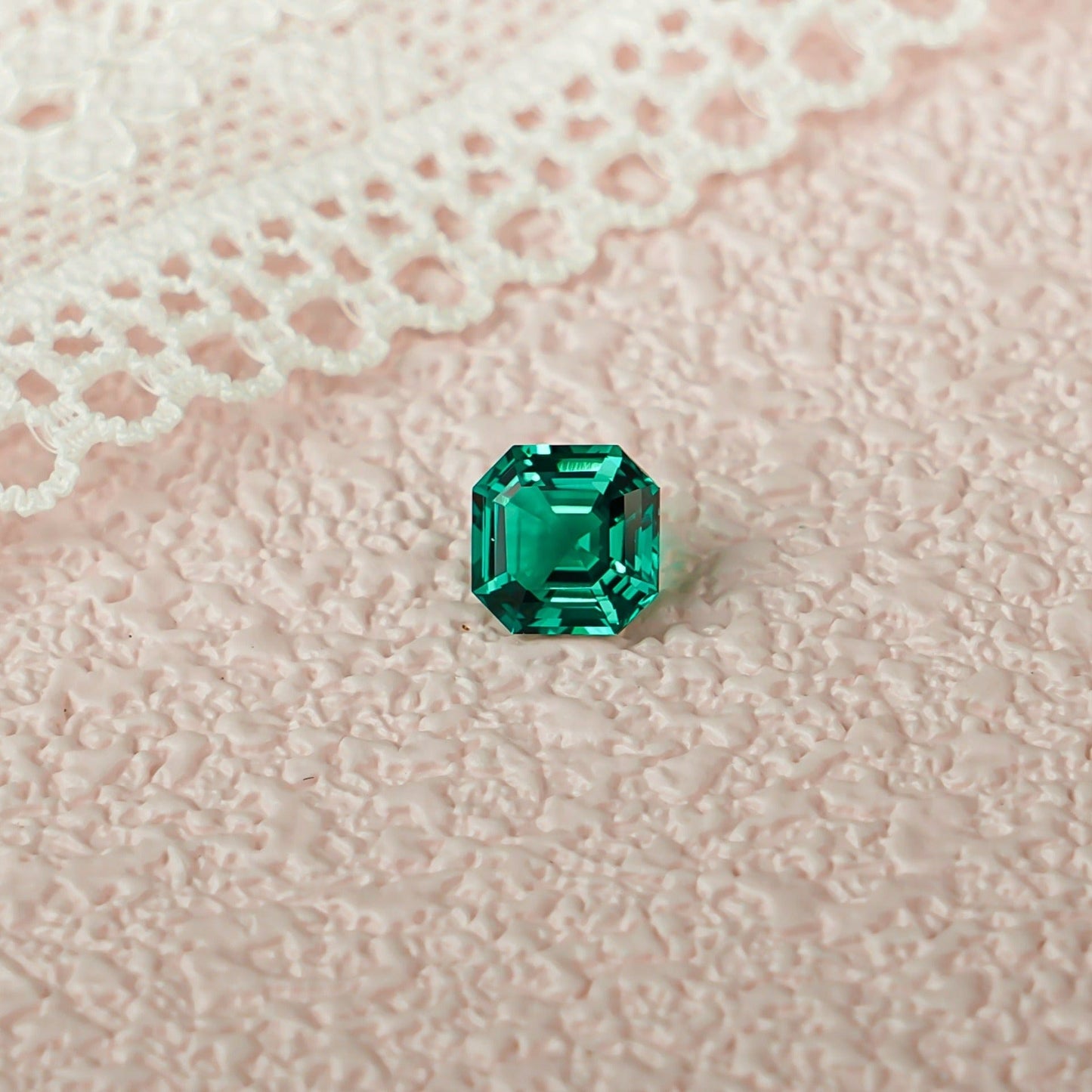 CausYou Loose Stone Asscher Cut Lab Grown Emerald Loose Stone for Jewelry Making