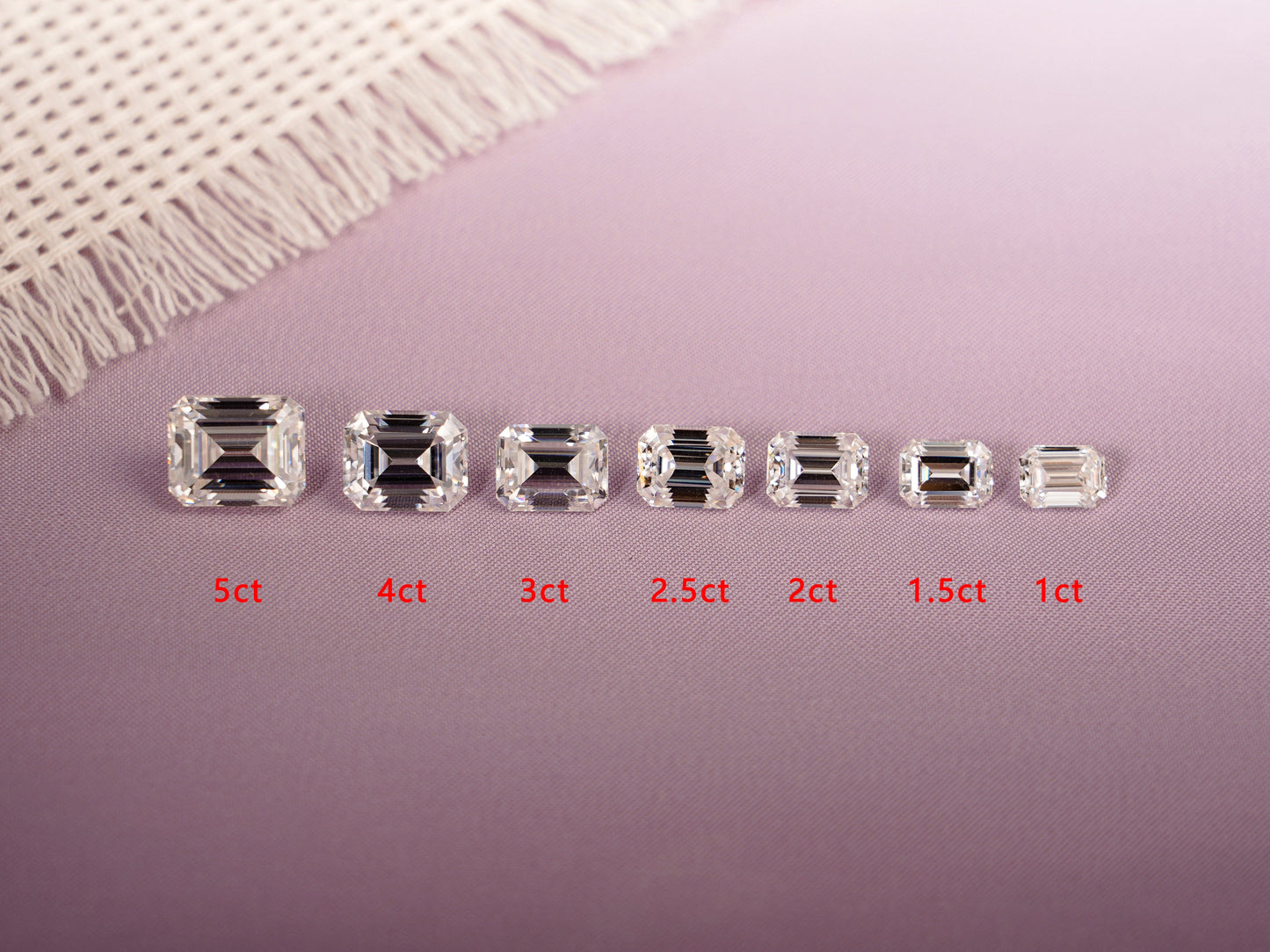 CausYou Loose Stone Emerald Cut Moissanite Loose Stone, D Color VVS1 Clarity for Jewelry Making