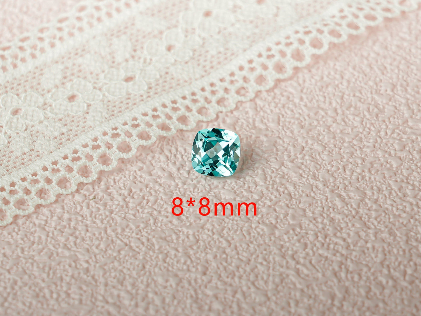 CausYou Loose Stone Lab Grown Cushion Cut Light Blue Sapphire Loose Stone for Jewelry Making
