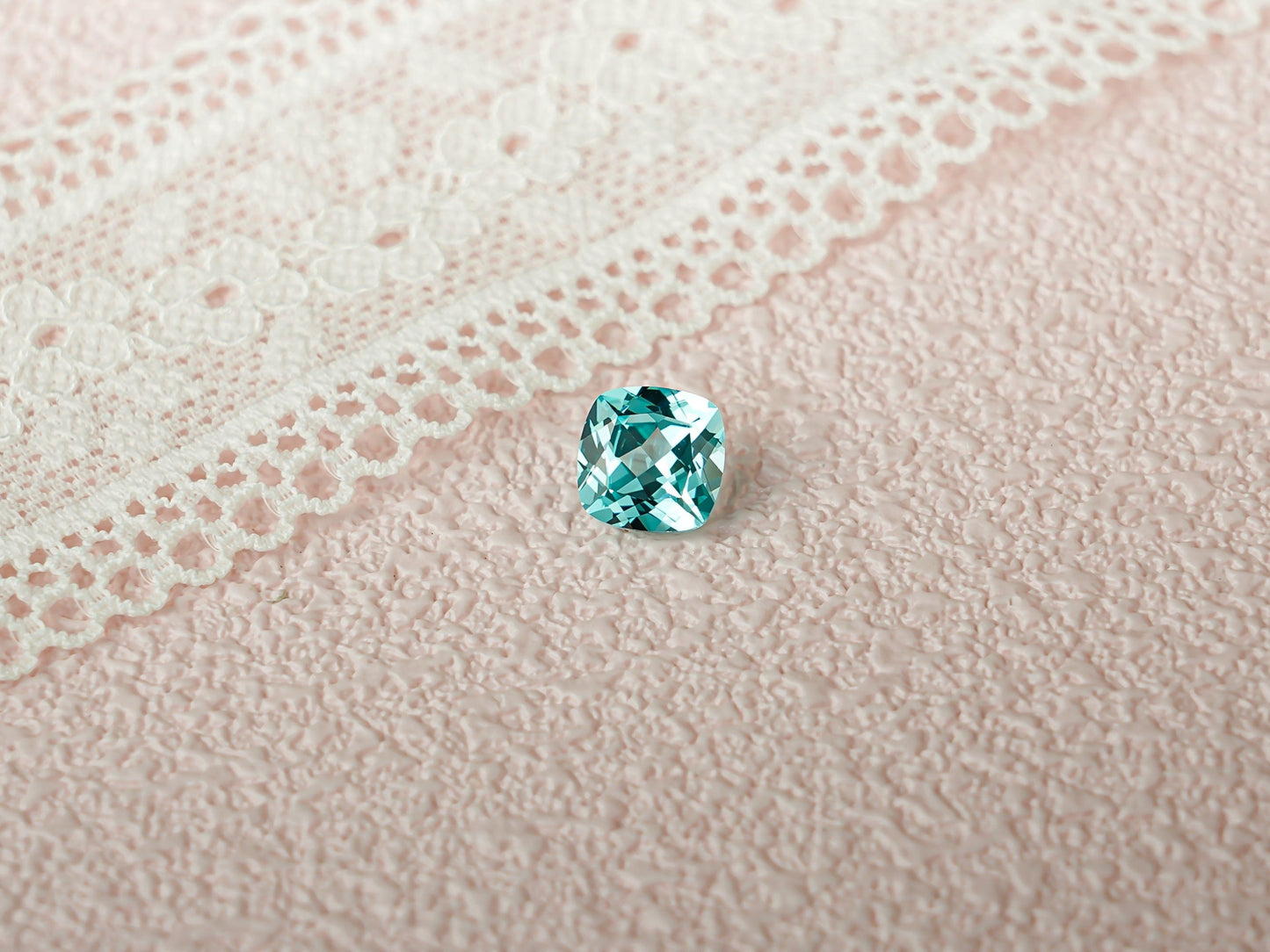 CausYou Loose Stone Lab Grown Cushion Cut Light Blue Sapphire Loose Stone for Jewelry Making