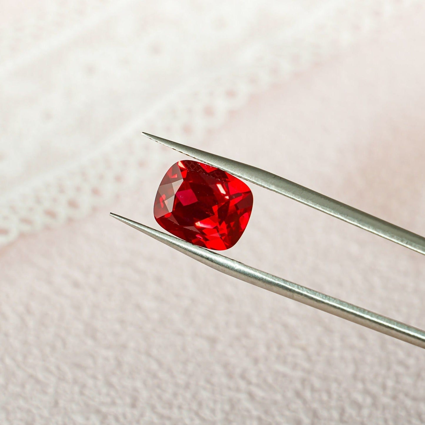 CausYou Loose Stone Lab Grown Elongated Cushion Cut Ruby Loose Stone for Jewelry Making