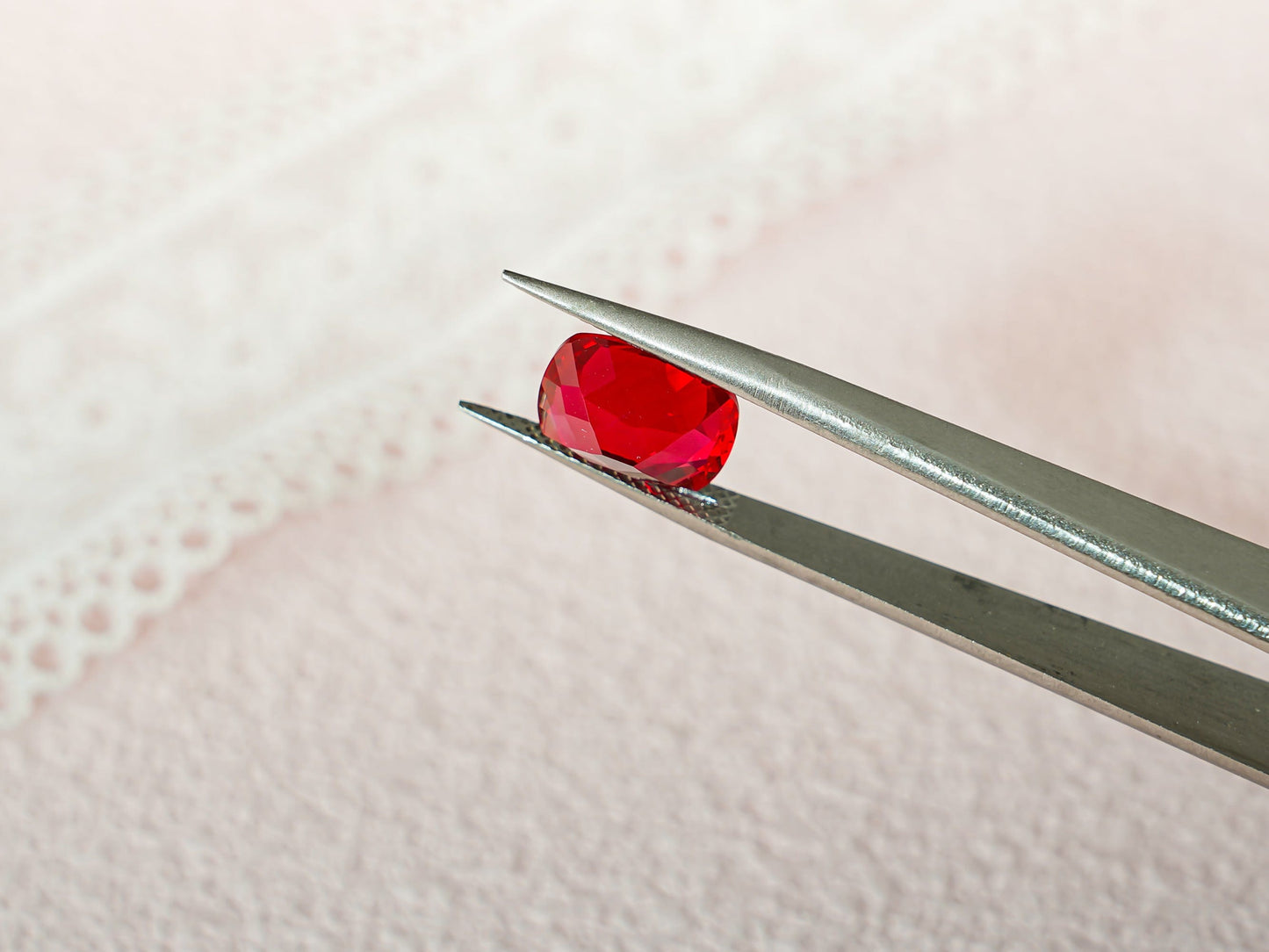 CausYou Loose Stone Lab Grown Elongated Cushion Cut Ruby Loose Stone for Jewelry Making