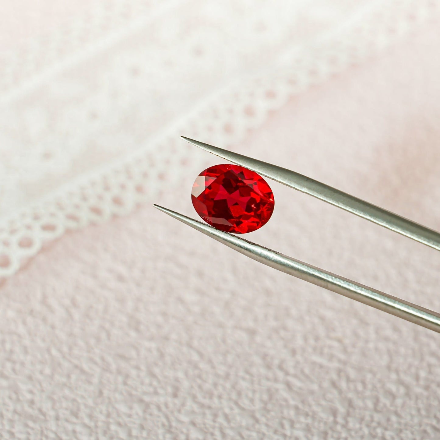 CausYou Loose Stone Lab Grown Oval Cut Ruby Loose Stone for Jewelry Making