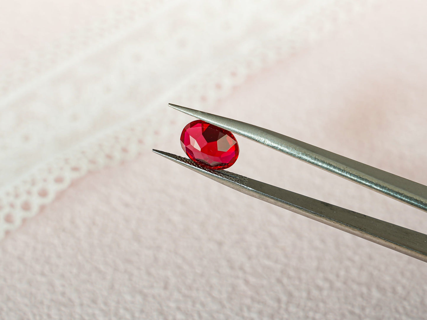 CausYou Loose Stone Lab Grown Oval Cut Ruby Loose Stone for Jewelry Making