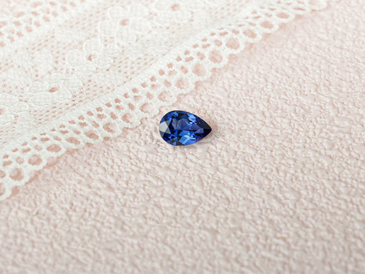 CausYou Loose Stone Lab Grown Pear Cut Sapphire Loose Stone for Jewelry Making