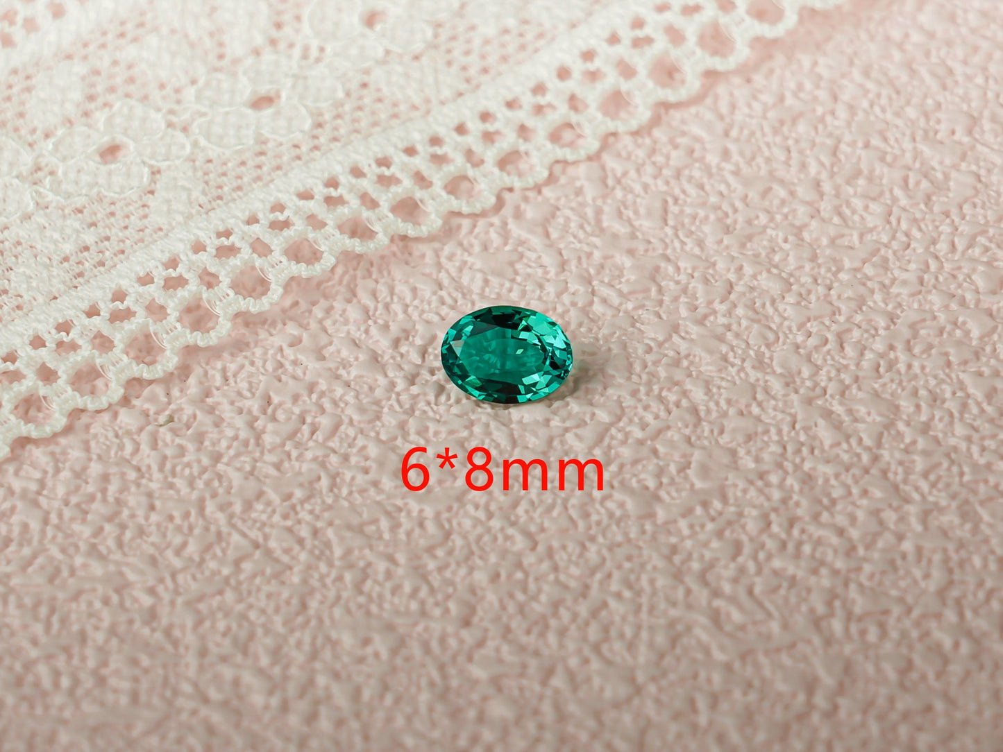CausYou Loose Stone Oval Cut Lab Grown Emerald Loose Stone for Jewelry Making