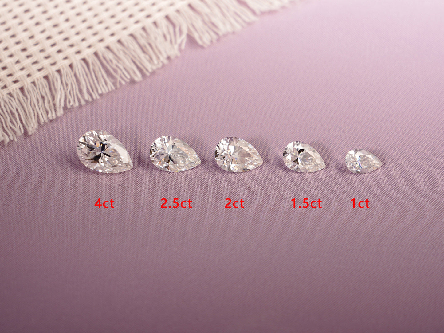 CausYou Loose Stone Pear Cut Moissanite Loose Stone, D Color VVS1 Clarity Gemstone for Jewelry Making