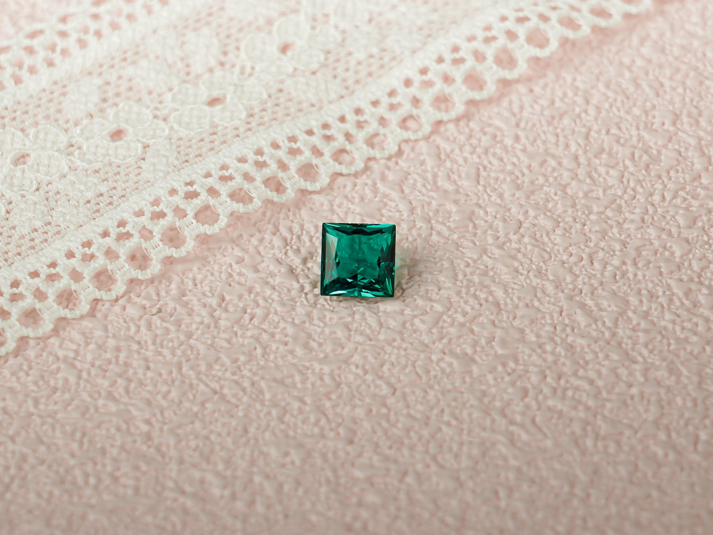 CausYou Loose Stone Princess Cut Lab Grown Emerald Loose Stone for Jewelry Making