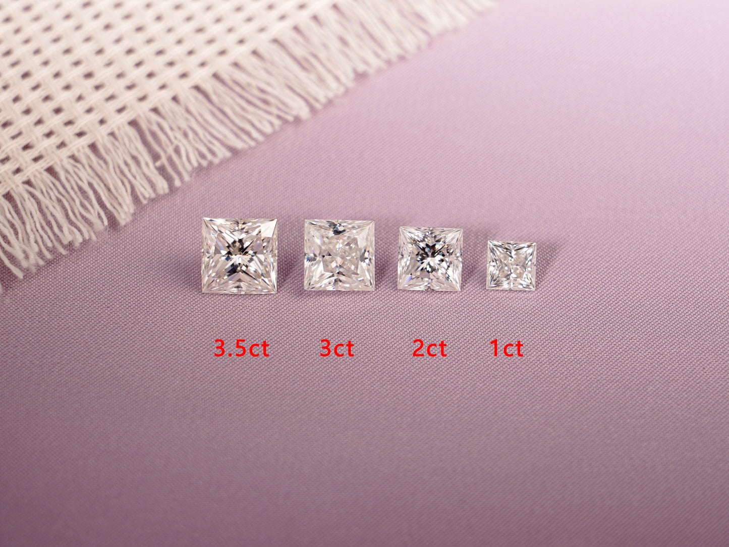 CausYou Loose Stone Princess Cut Moissanite Loose Stone, D Color VVS1 Clarity Gemstone for Jewelry Making