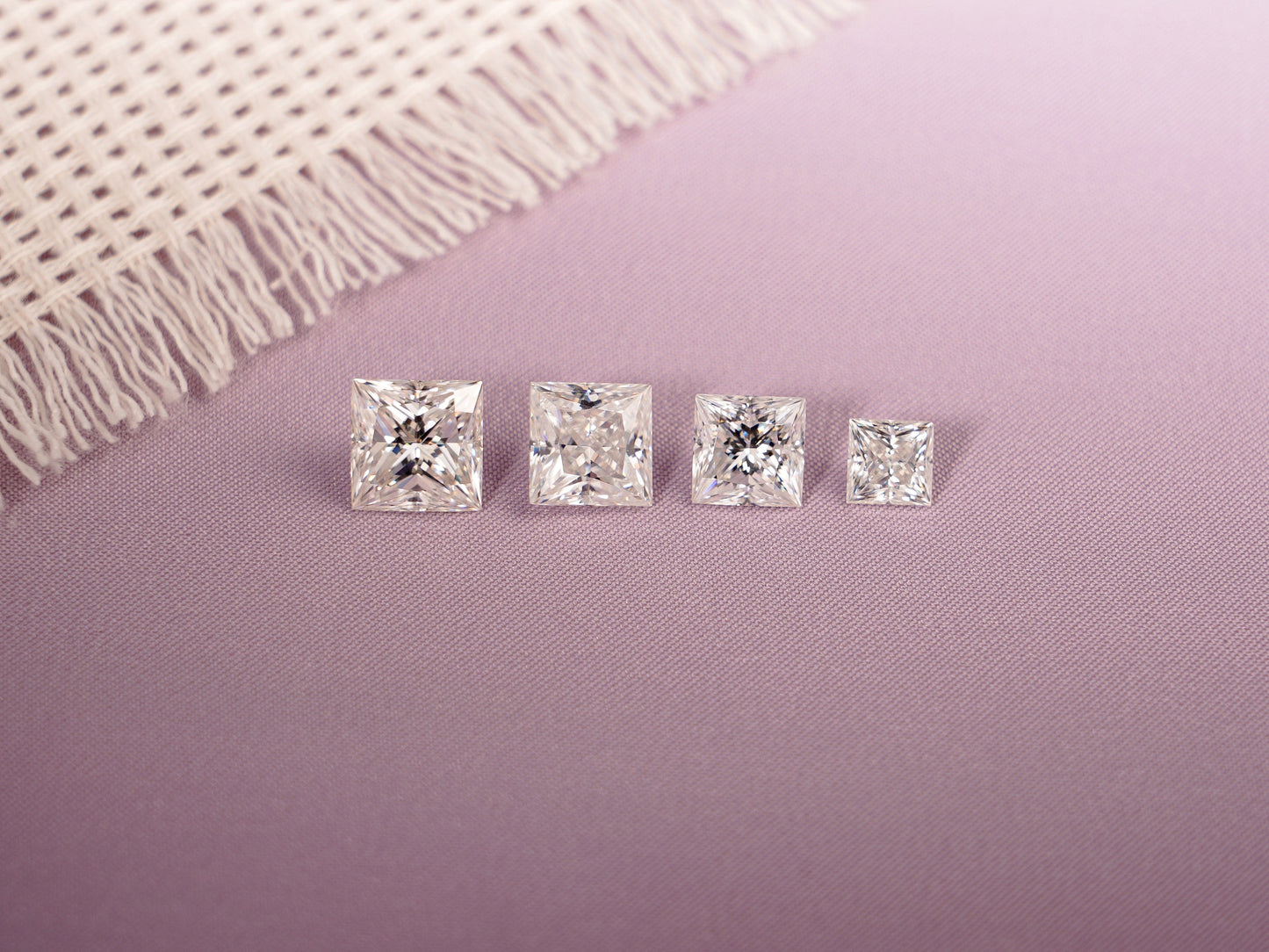 CausYou Loose Stone Princess Cut Moissanite Loose Stone, D Color VVS1 Clarity Gemstone for Jewelry Making