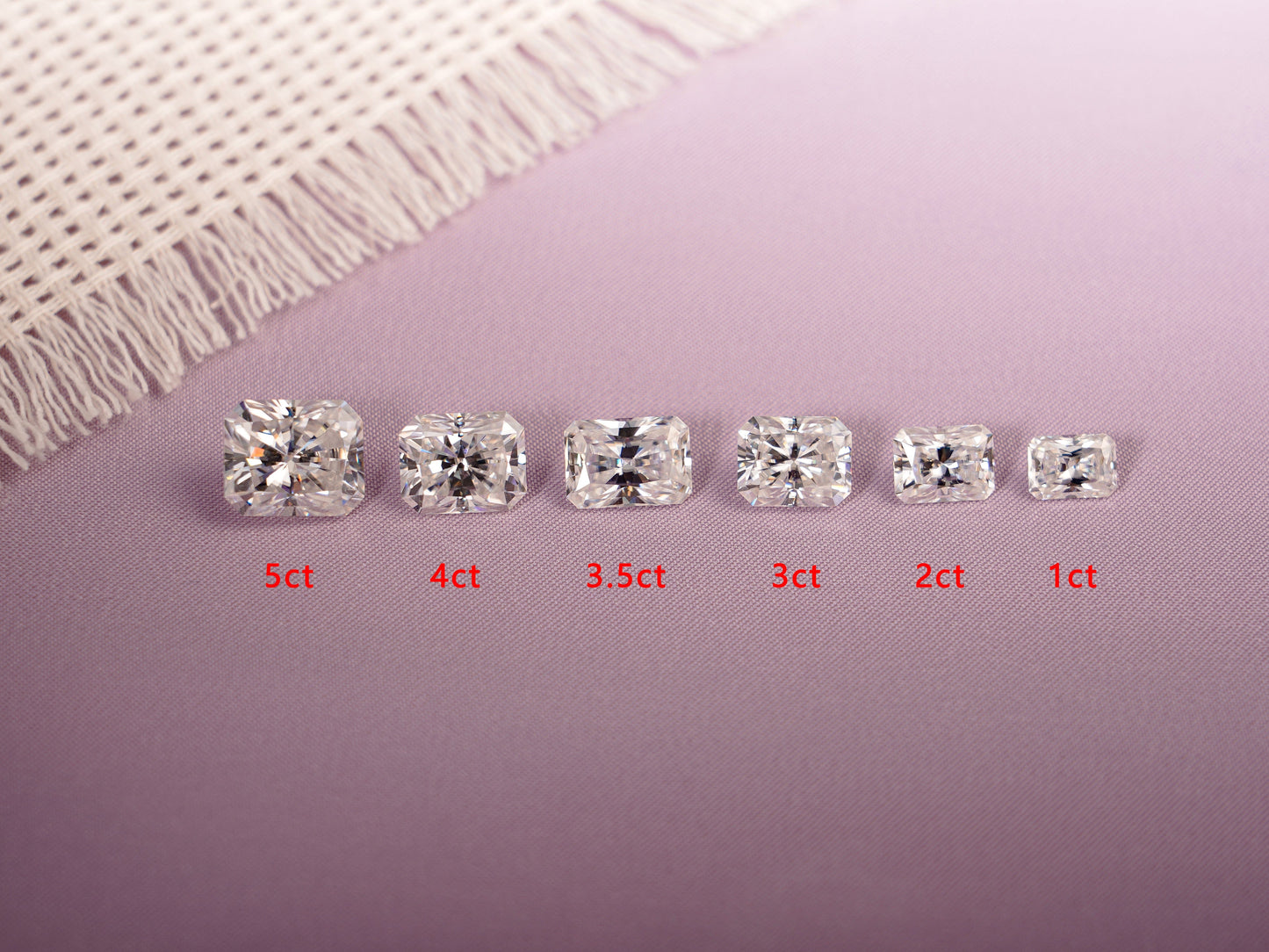 CausYou Loose Stone Radiant Cut Moissanite Loose Stone, D Color VVS1 Clarity Gemstone for Jewelry Making