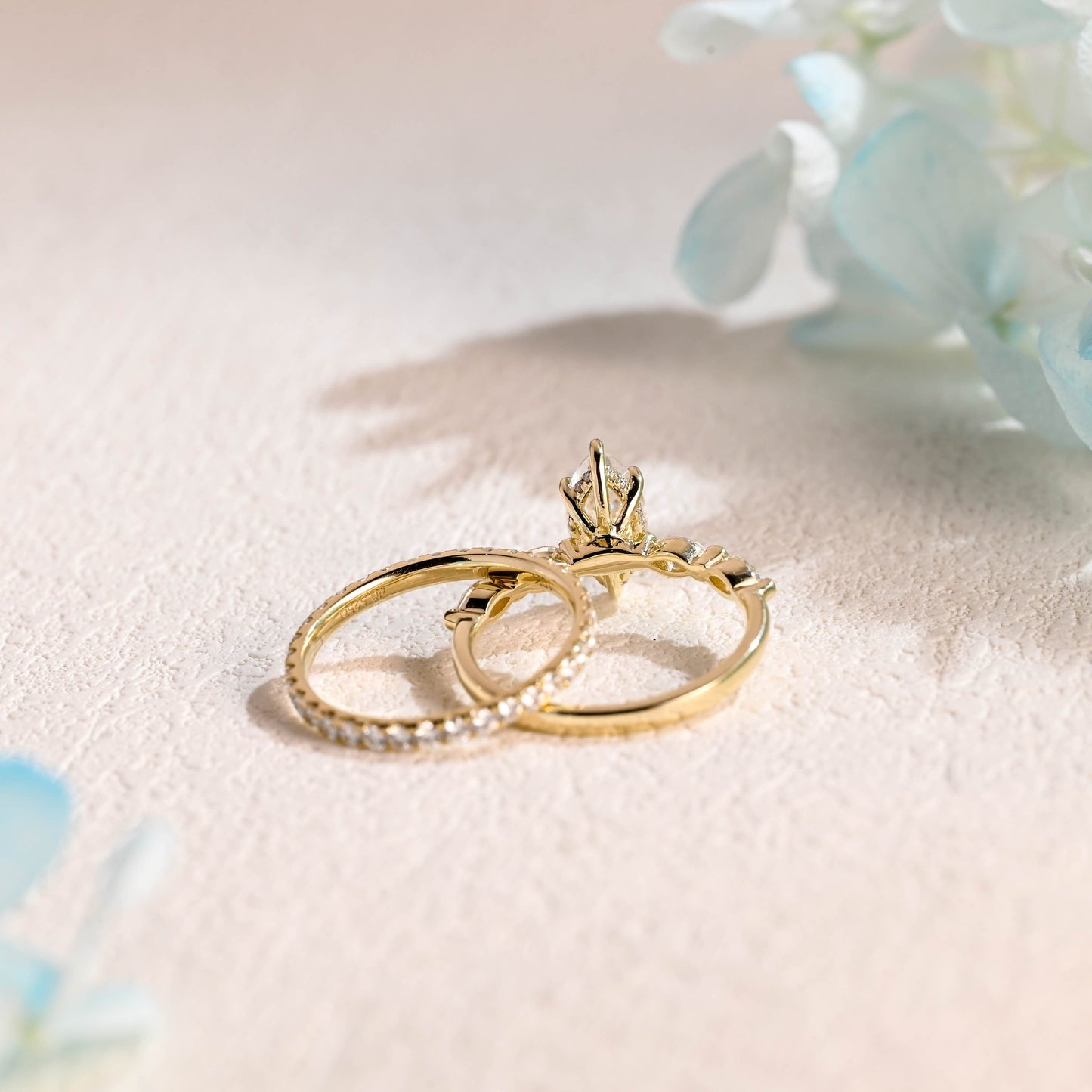 CausYou marquise cut bridal set Solid Gold Marquise Cut Moissanite Engagement Ring and Wedding Ring Set, Bridal Ring Set, Gift for Woman, Wife