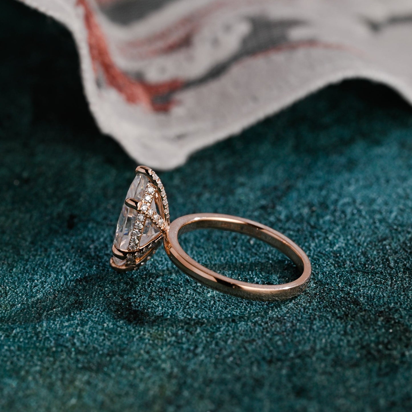 CausYou marquise cut diamond engagement ring CausYou Solid Gold D/VS1 Marquise Cut Lab Grown Diamond Engagement Ring, Hidden Halo Wedding Promise Ring