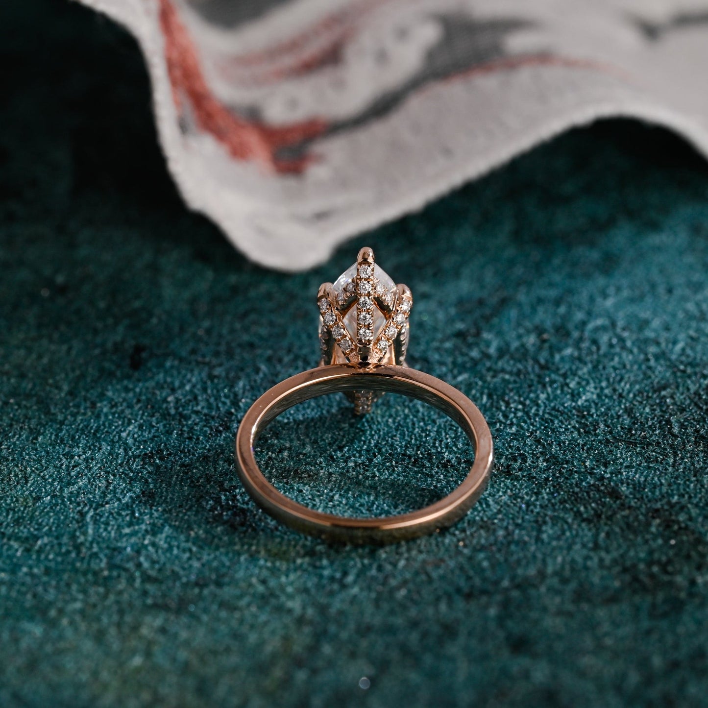 CausYou marquise cut diamond engagement ring CausYou Solid Gold D/VS1 Marquise Cut Lab Grown Diamond Engagement Ring, Hidden Halo Wedding Promise Ring