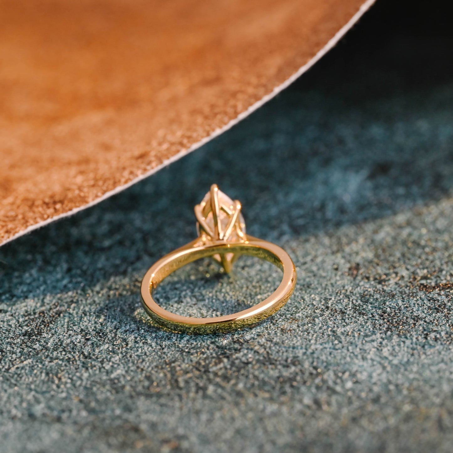CausYou marquise cut diamond engagement ring CausYou Solid Gold D/VS1 Marquise Cut Lab Grown Diamond Ring, Solitaire Bridal Engagement Ring