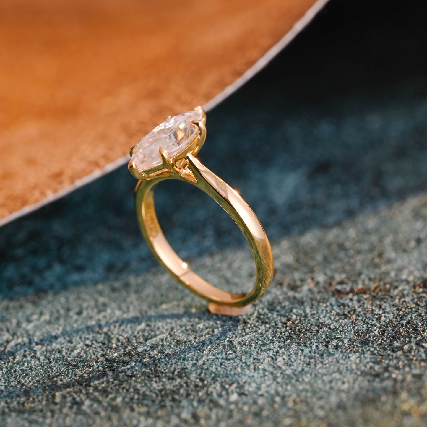 CausYou marquise cut diamond engagement ring CausYou Solid Gold D/VS1 Marquise Cut Lab Grown Diamond Ring, Solitaire Bridal Engagement Ring