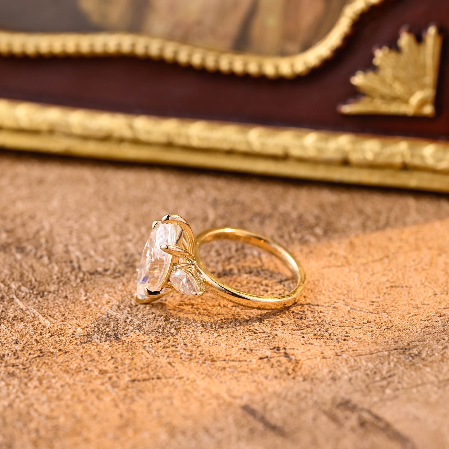 CausYou marquise cut diamond engagement ring Solid Gold D/VS1 Marqusie Cut Lab Grown Diamond Engagement Ring, Promise Ring, Gift for Women Wife