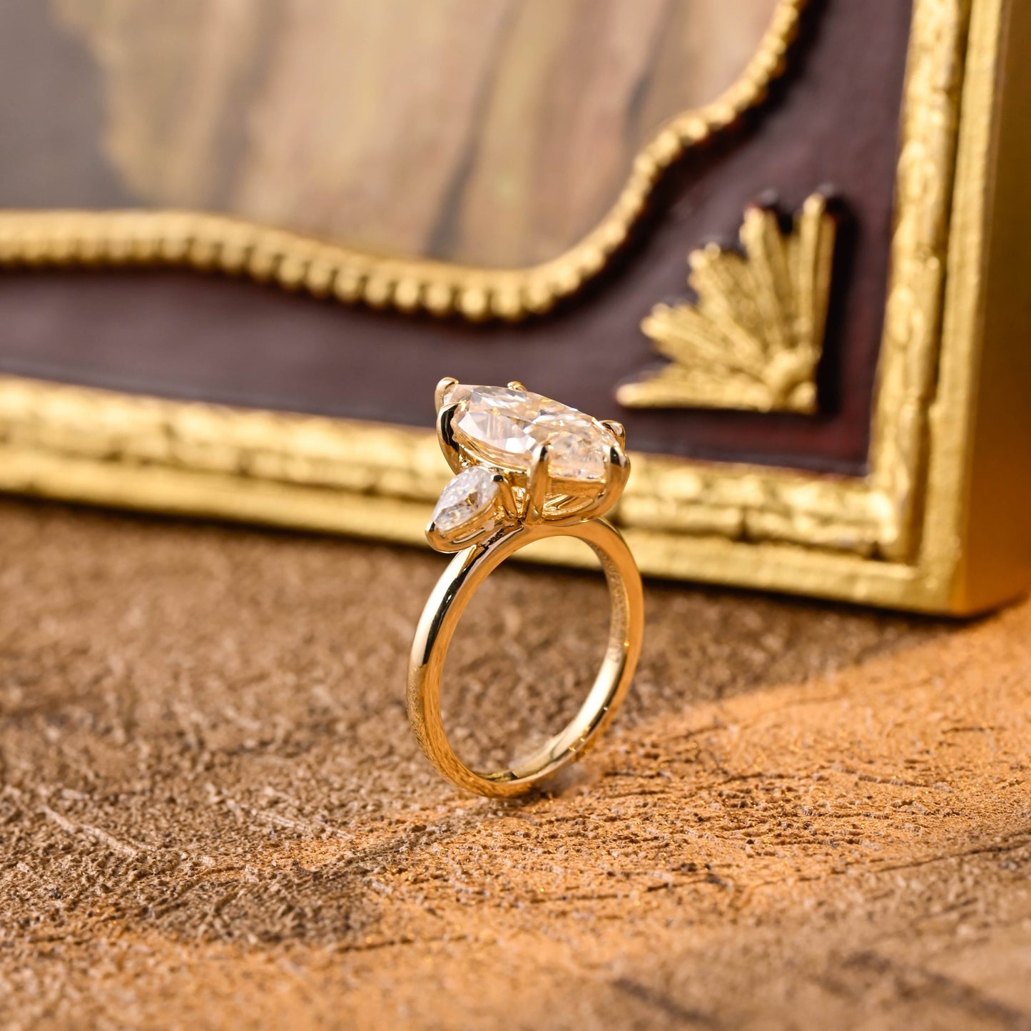 CausYou marquise cut diamond engagement ring Solid Gold D/VS1 Marqusie Cut Lab Grown Diamond Engagement Ring, Promise Ring, Gift for Women Wife