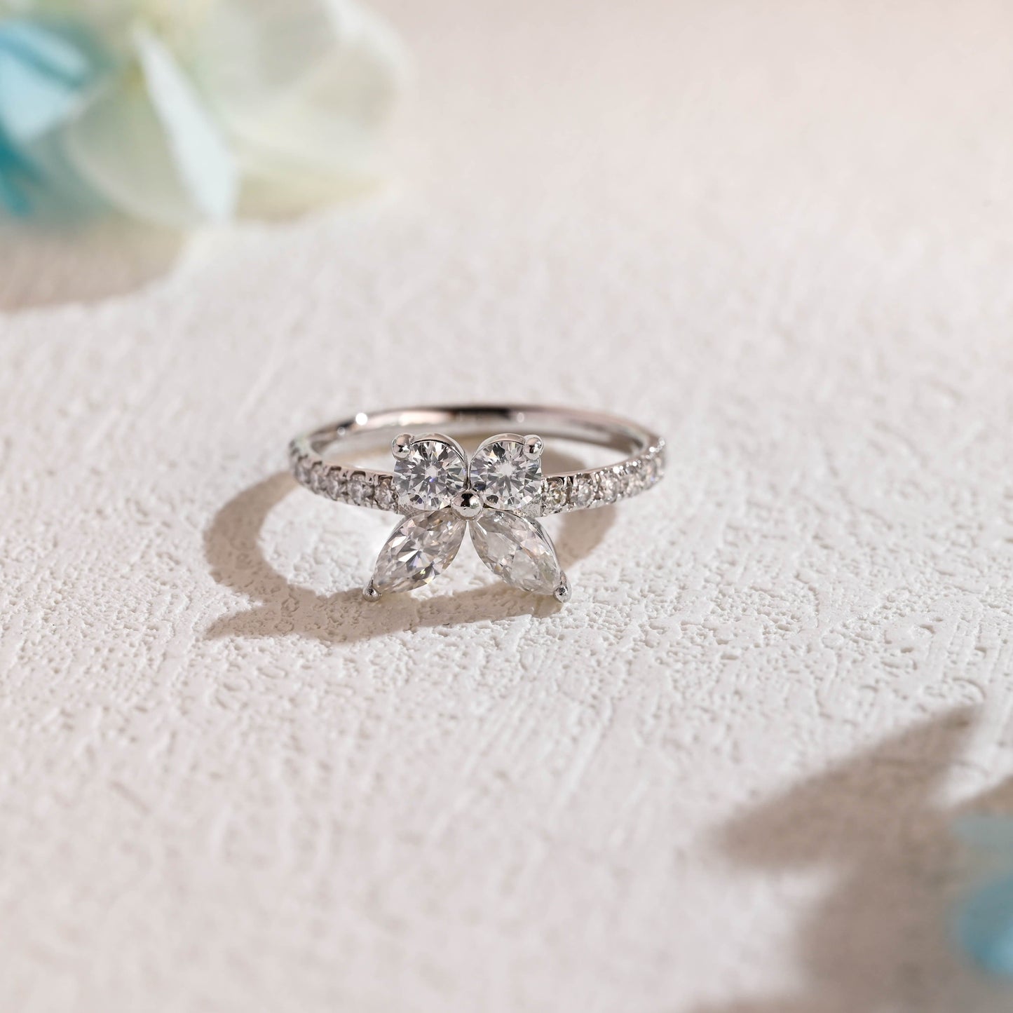 CausYou Marquise cut moissanite engagement ring CausYou Solid Gold Butterfly Marquise Cut Moissanite Engagement Ring, Dainty Promise Ring, Proposal Ring, Gift for Woman, Wife