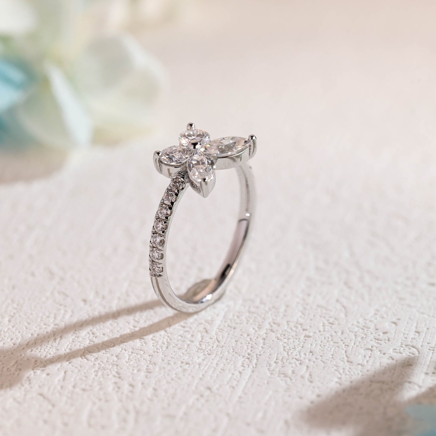CausYou Marquise cut moissanite engagement ring CausYou Solid Gold Butterfly Marquise Cut Moissanite Engagement Ring, Dainty Promise Ring, Proposal Ring, Gift for Woman, Wife