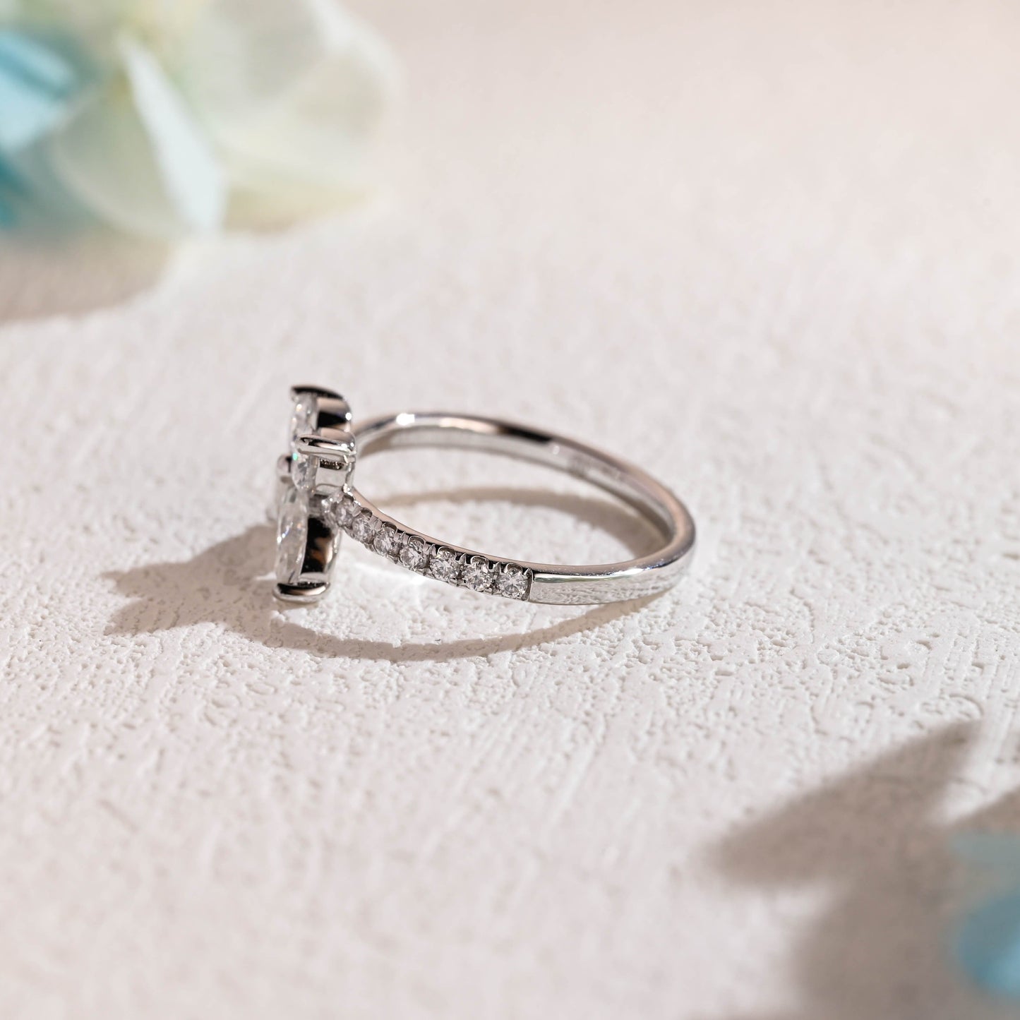 CausYou Marquise cut moissanite engagement ring CausYou Solid Gold Butterfly Marquise Cut Moissanite Engagement Ring, Dainty Promise Ring, Proposal Ring, Gift for Woman, Wife
