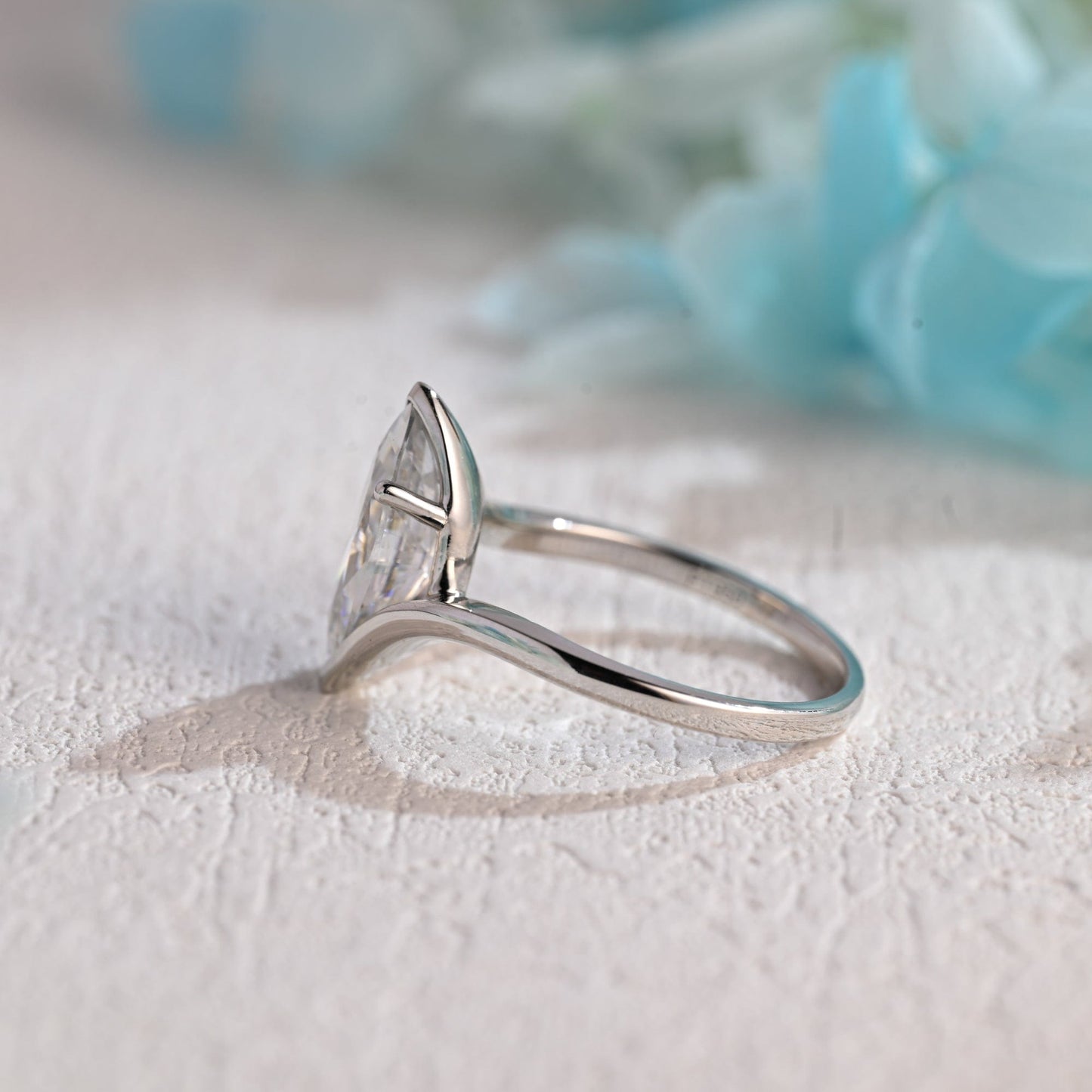 CausYou Marquise cut moissanite engagement ring CausYou Solid Gold Bypass Marquise Cut Moissanite Engagement Ring, Wedding Ring, Proposal Ring for Women