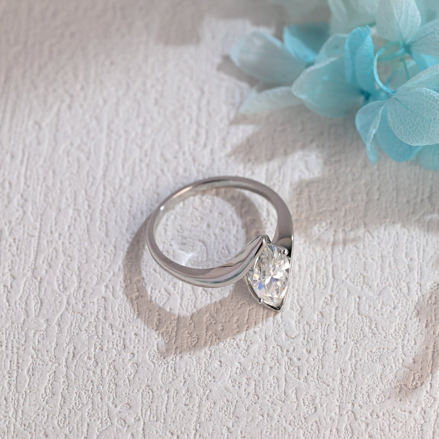 CausYou Marquise cut moissanite engagement ring CausYou Solid Gold Bypass Marquise Cut Moissanite Engagement Ring, Wedding Ring, Proposal Ring for Women