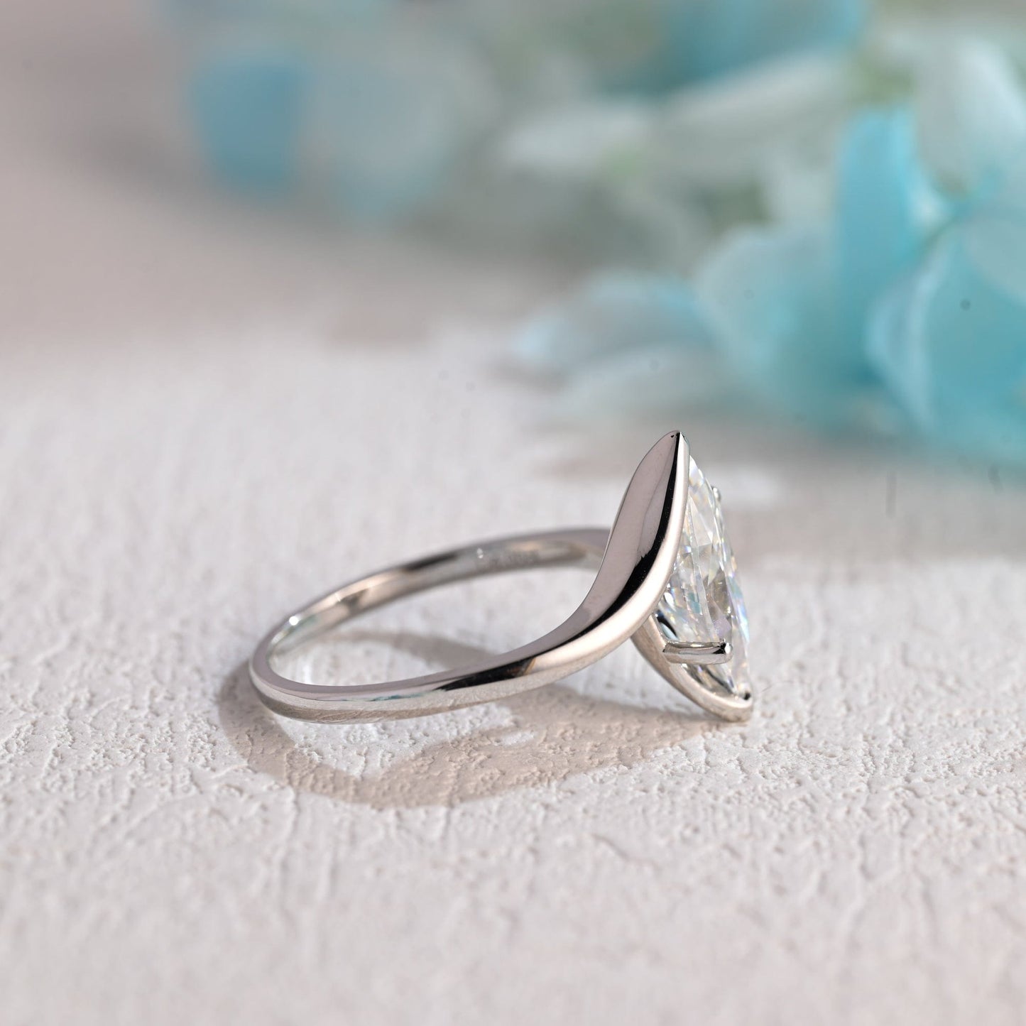 CausYou Marquise cut moissanite engagement ring CausYou Solid Gold Bypass Marquise Cut Moissanite Engagement Ring, Wedding Ring, Proposal Ring for Women
