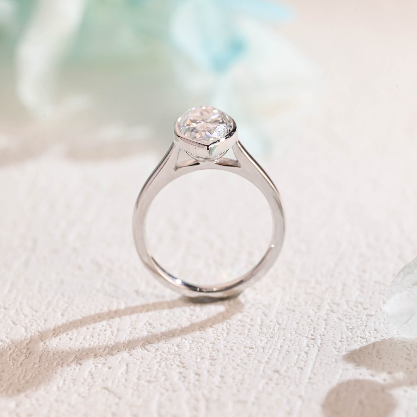 CausYou Marquise cut moissanite engagement ring CausYou Solid Gold Marquise Cut Moissanite Engagement Ring Bezel Ring Cathedral Setting, Solitaire Promise Ring Proposal Ring, Gift for Women Wife