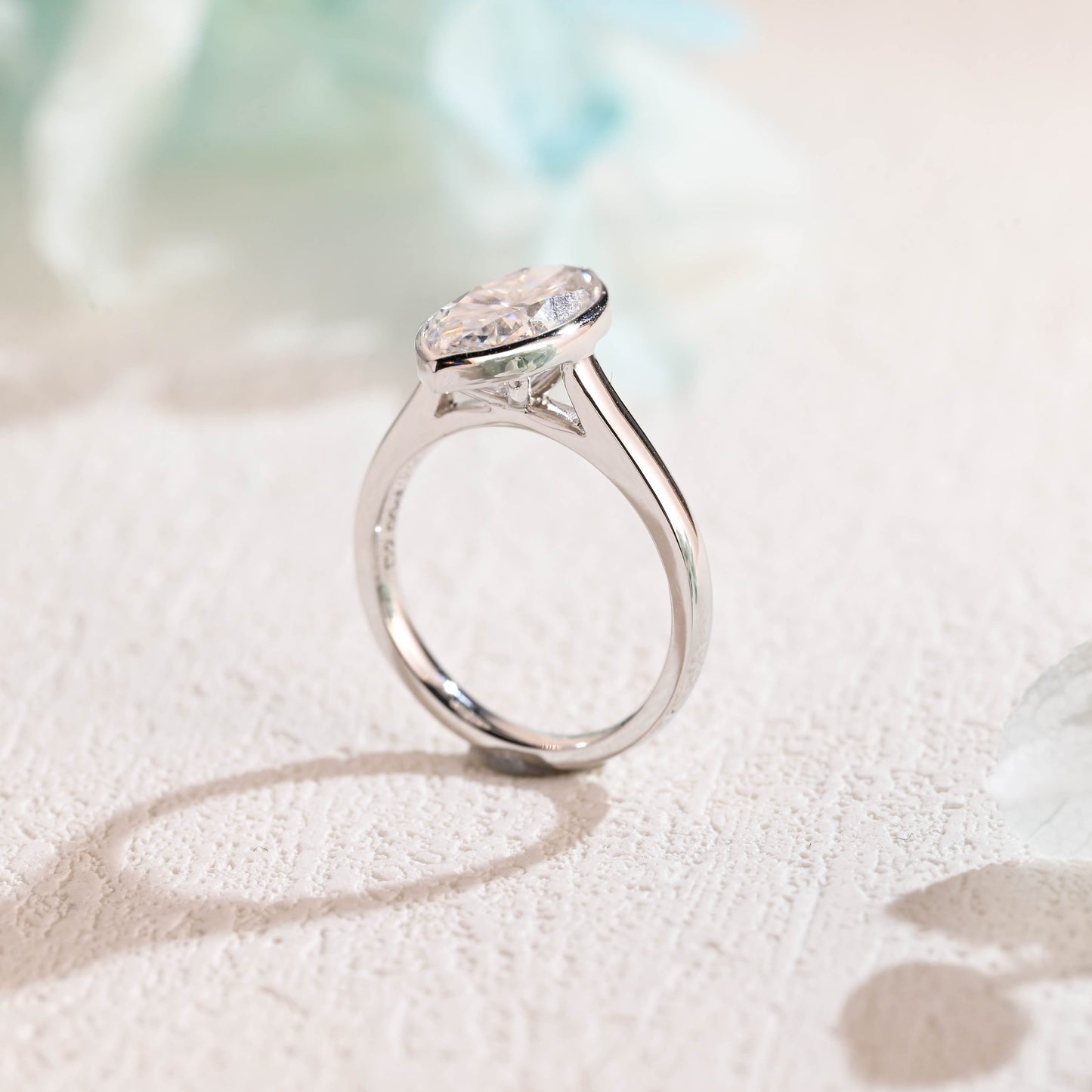 CausYou Marquise cut moissanite engagement ring CausYou Solid Gold Marquise Cut Moissanite Engagement Ring Bezel Ring Cathedral Setting, Solitaire Promise Ring Proposal Ring, Gift for Women Wife