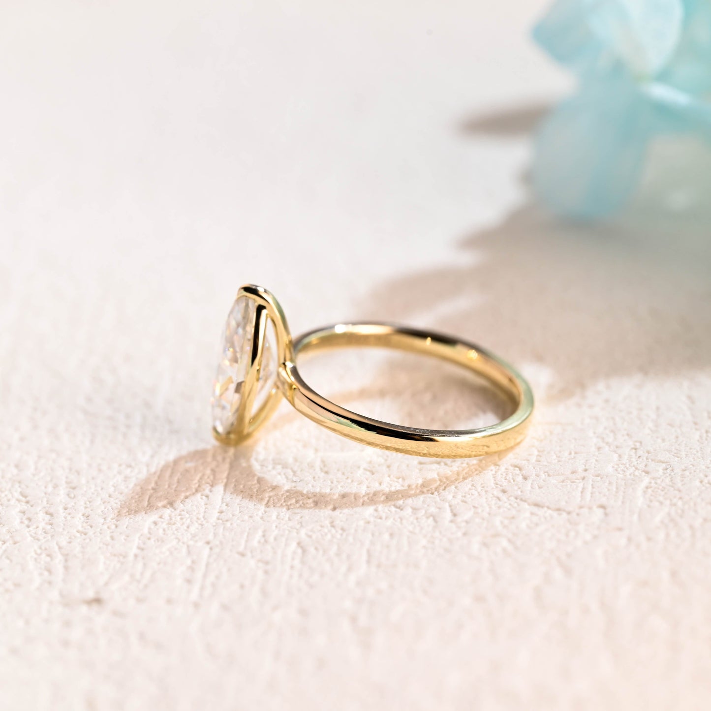 CausYou Marquise cut moissanite engagement ring CausYou Solid Gold Marquise Cut Moissanite Engagement Ring, Promise Ring, Proposal Ring, Gift for Woman, Wife