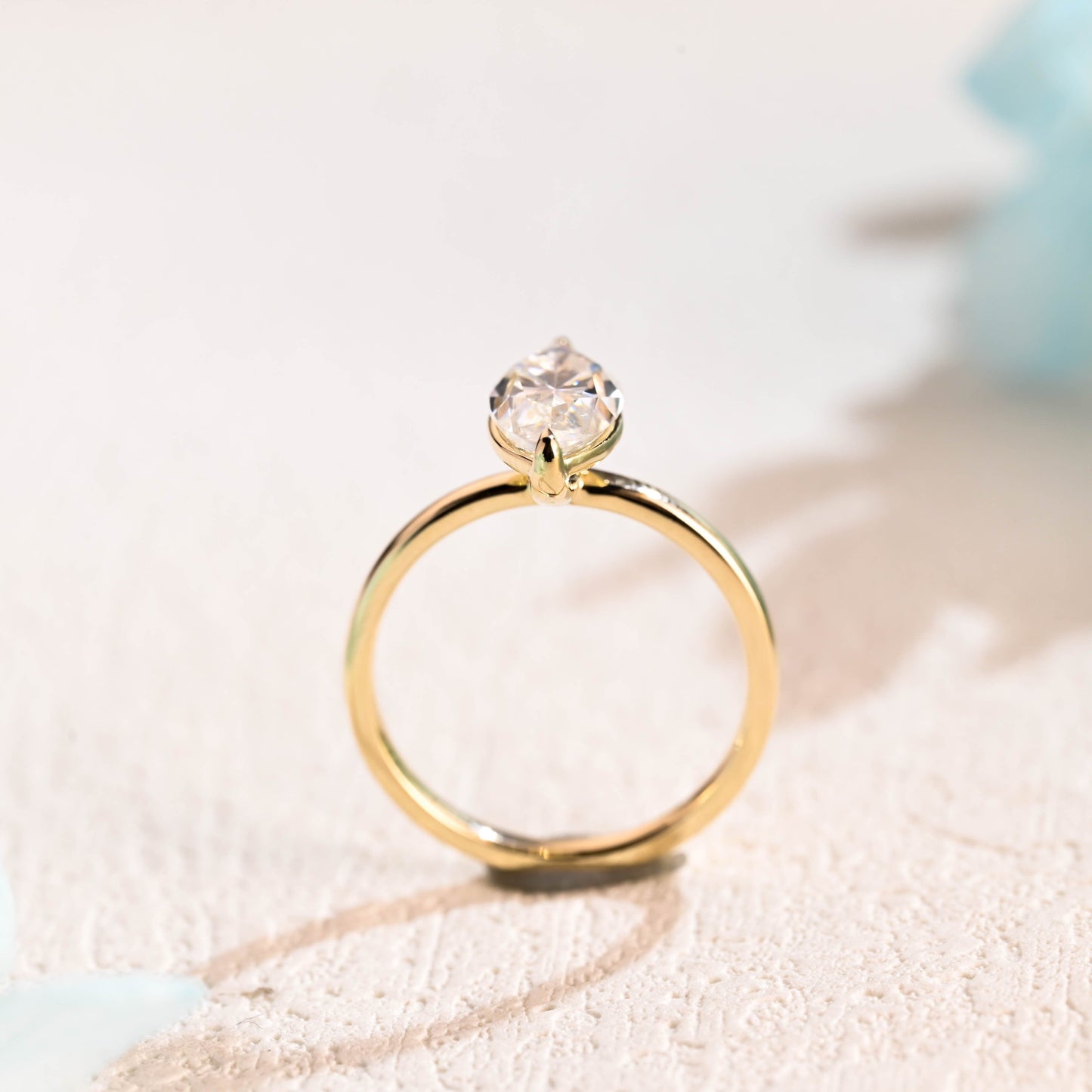 CausYou Marquise cut moissanite engagement ring CausYou Solid Gold Marquise Cut Moissanite Engagement Ring, Promise Ring, Proposal Ring, Gift for Woman, Wife
